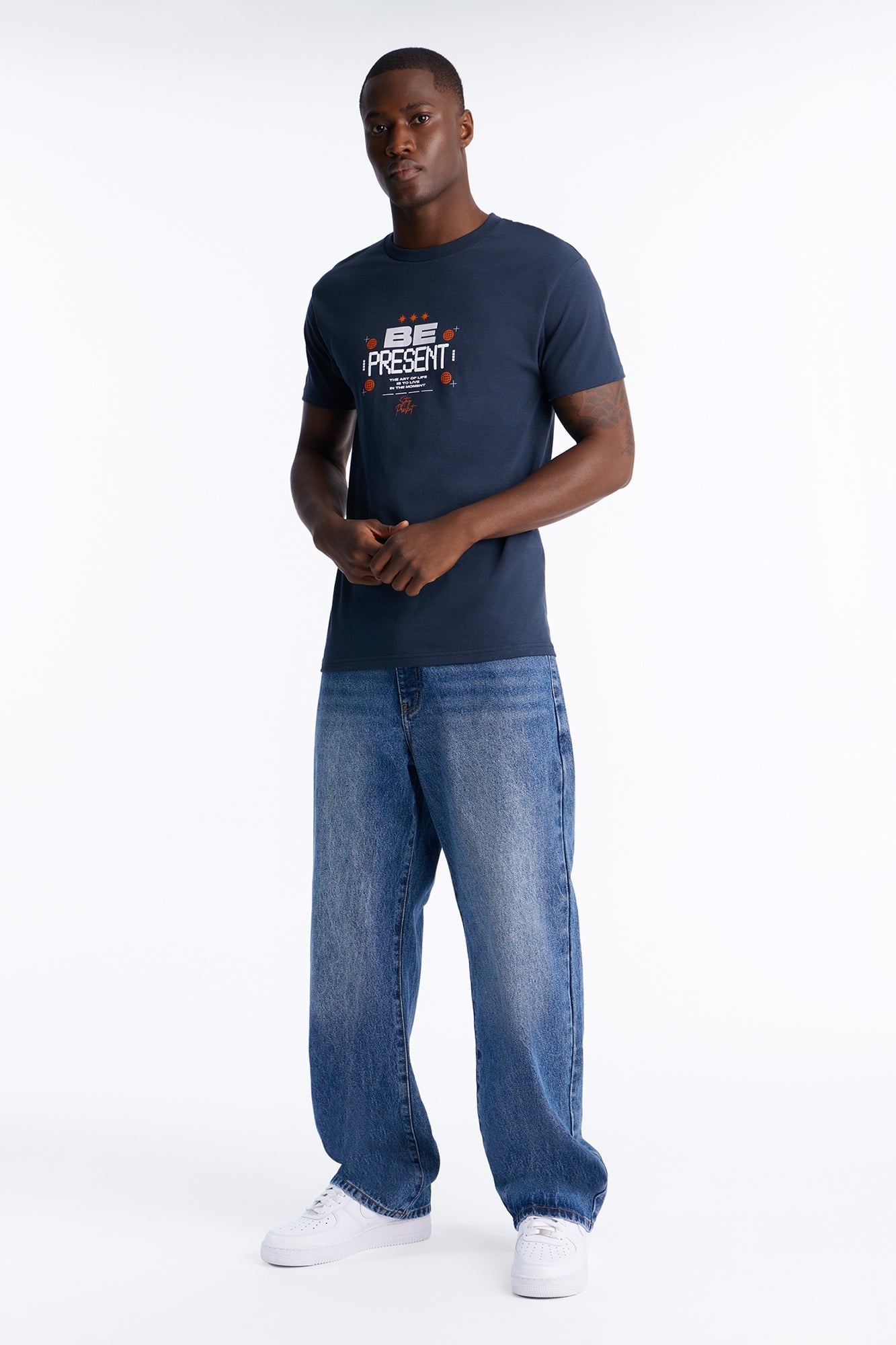 The Art Of Life Past Present Future Short Sleeve Tee - Navy image 6