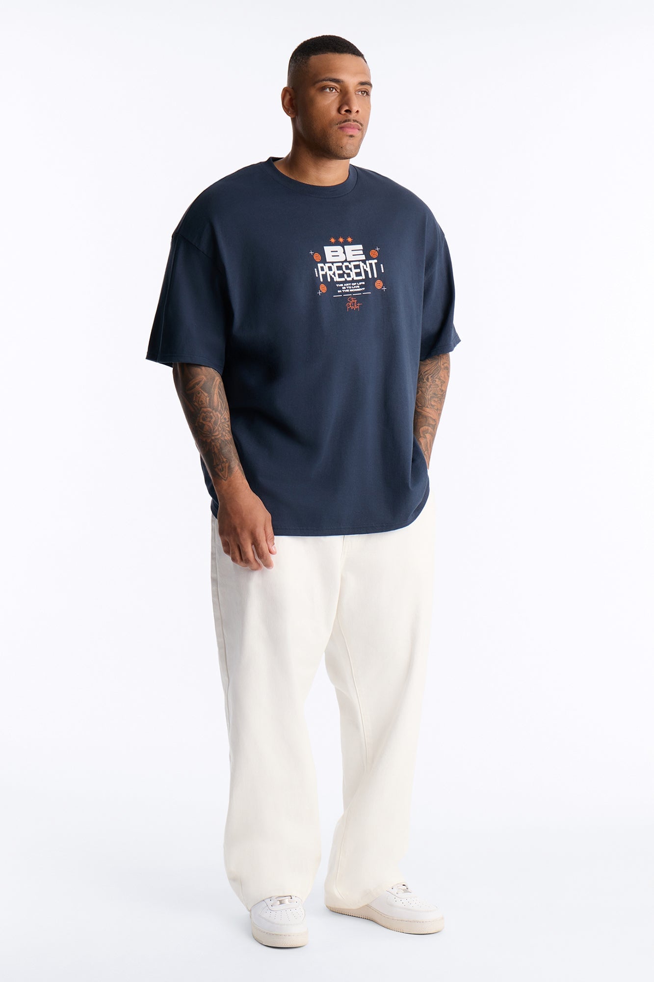 The Art Of Life Past Present Future Short Sleeve Tee - Navy image 2