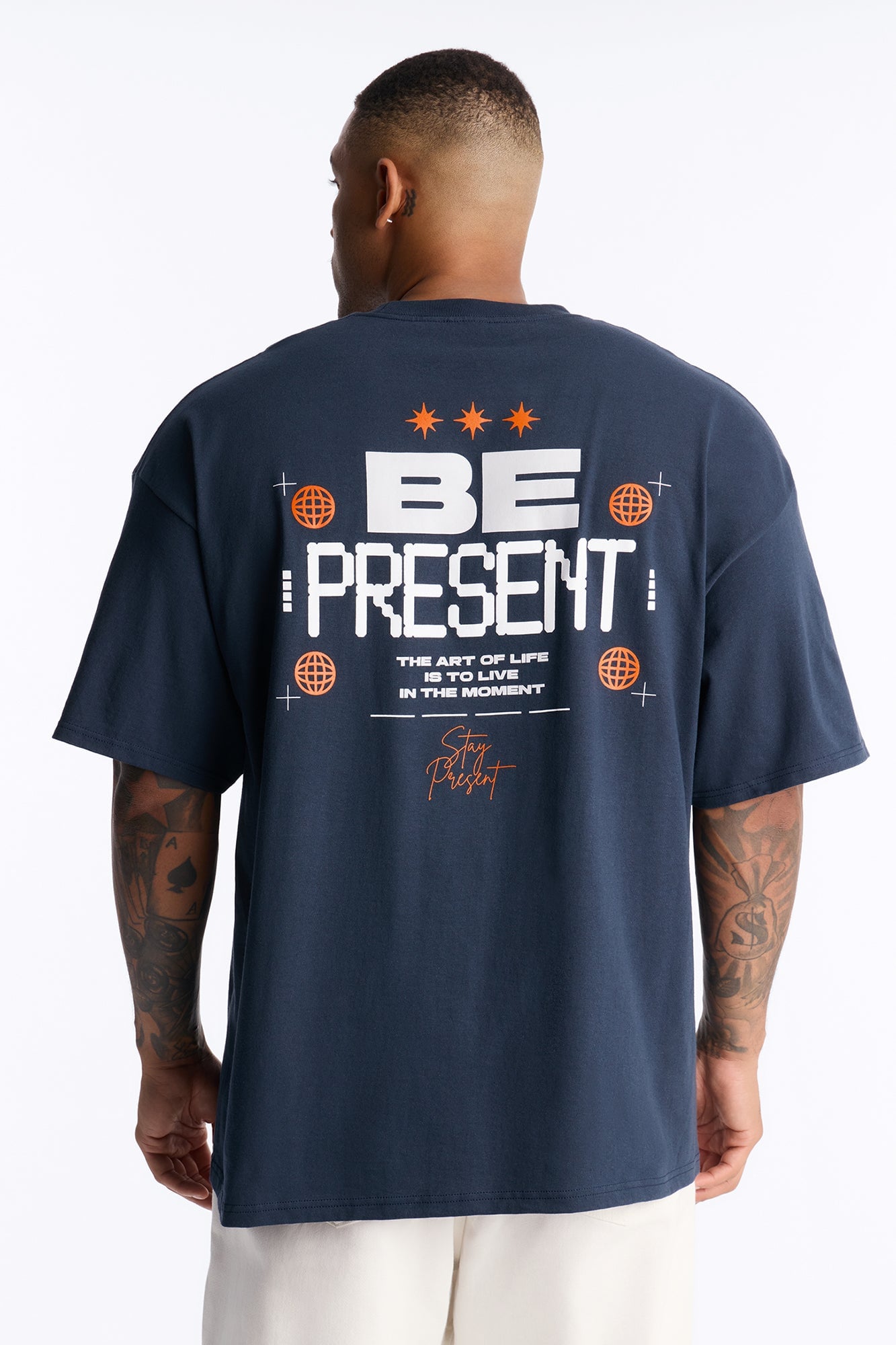 The Art Of Life Past Present Future Short Sleeve Tee - Navy image 3