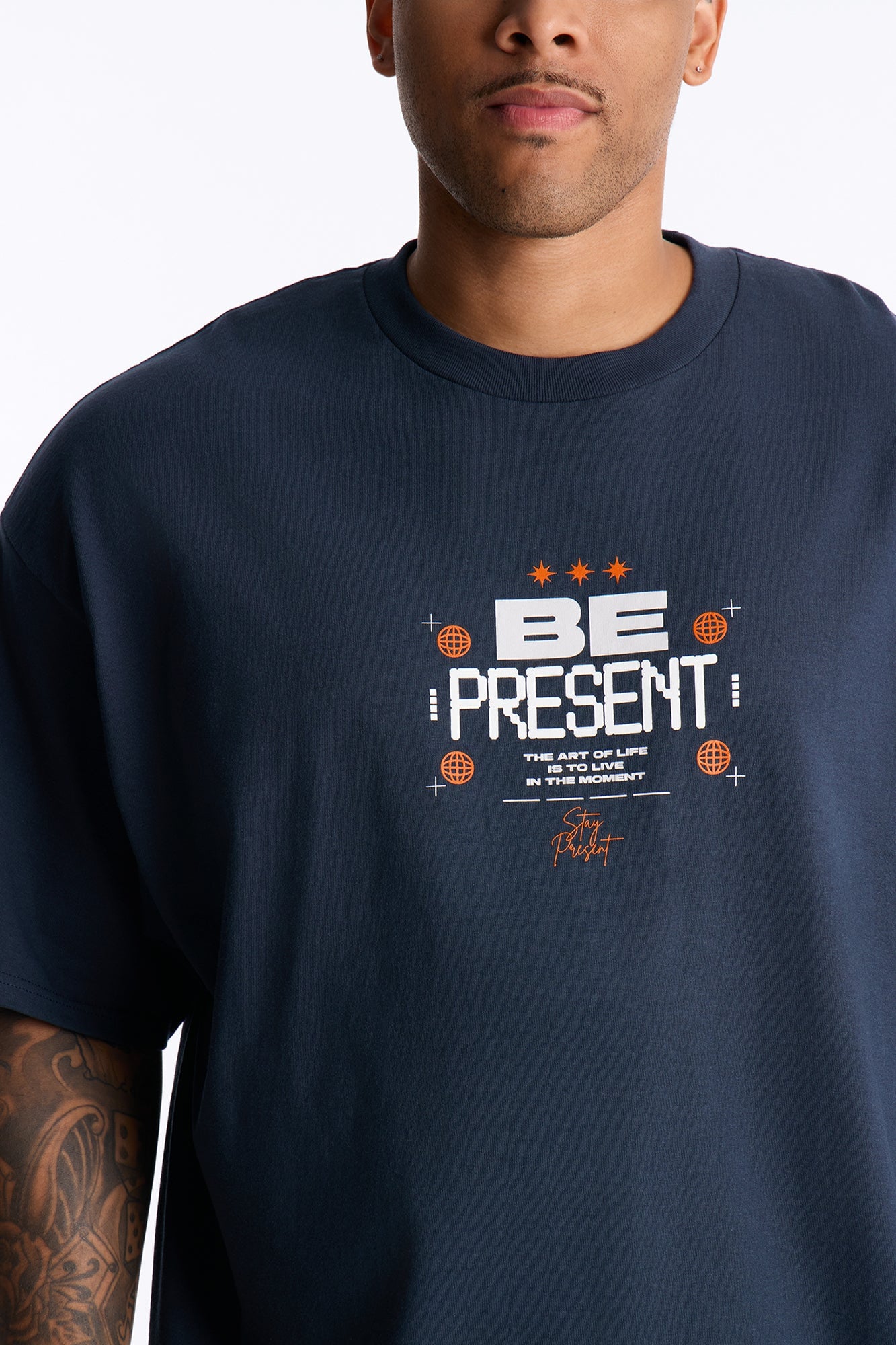 The Art Of Life Past Present Future Short Sleeve Tee - Navy image 4