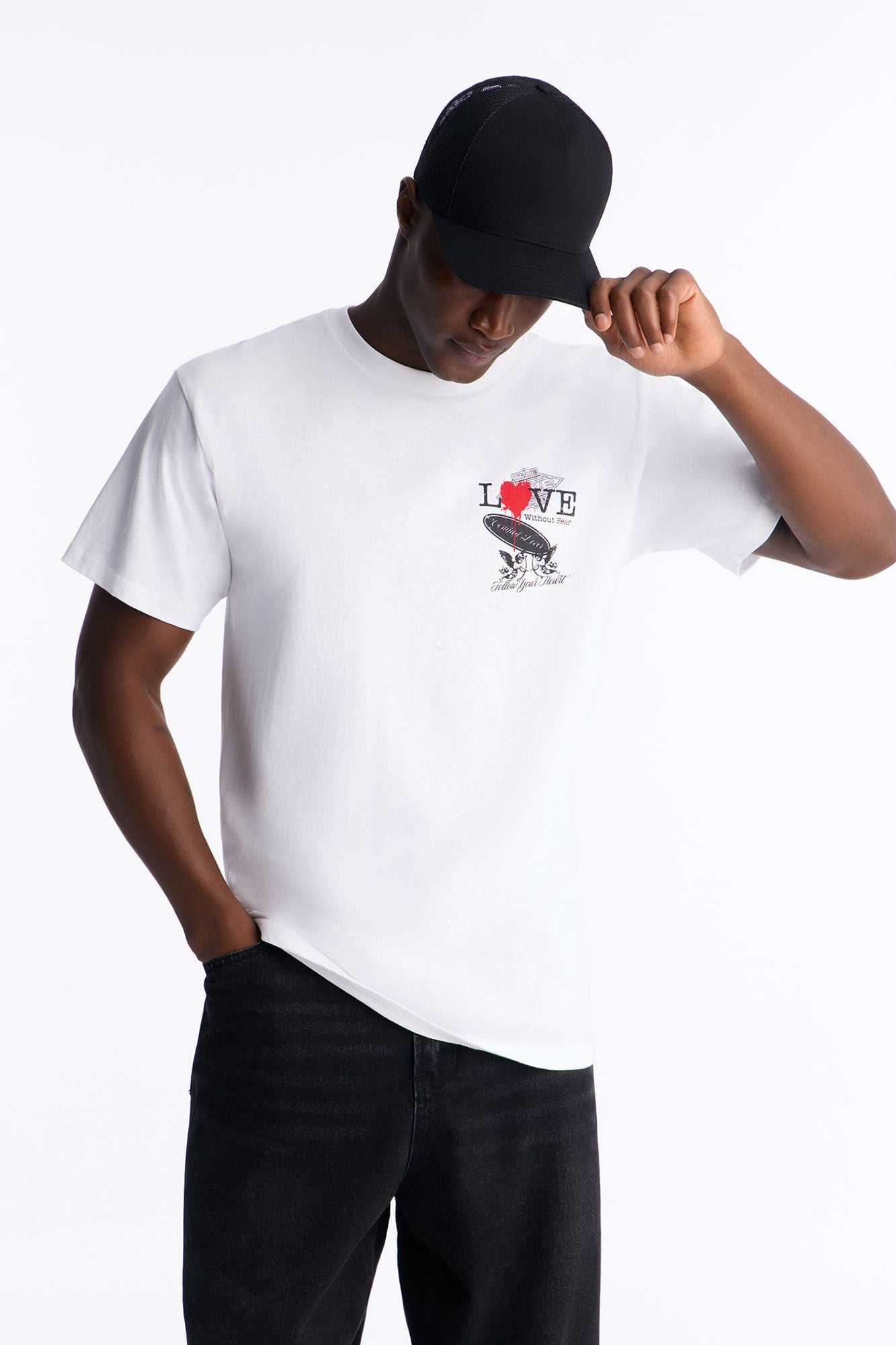 Love Without Fear Oversized Short Sleeve Tee - White image 6