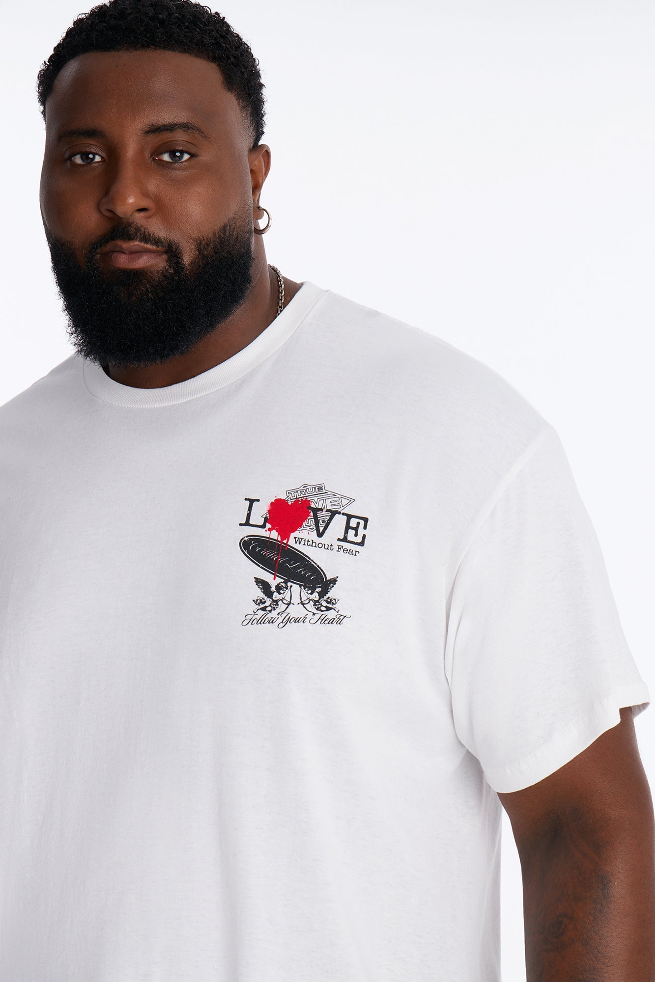 Love Without Fear Oversized Short Sleeve Tee - White image 3