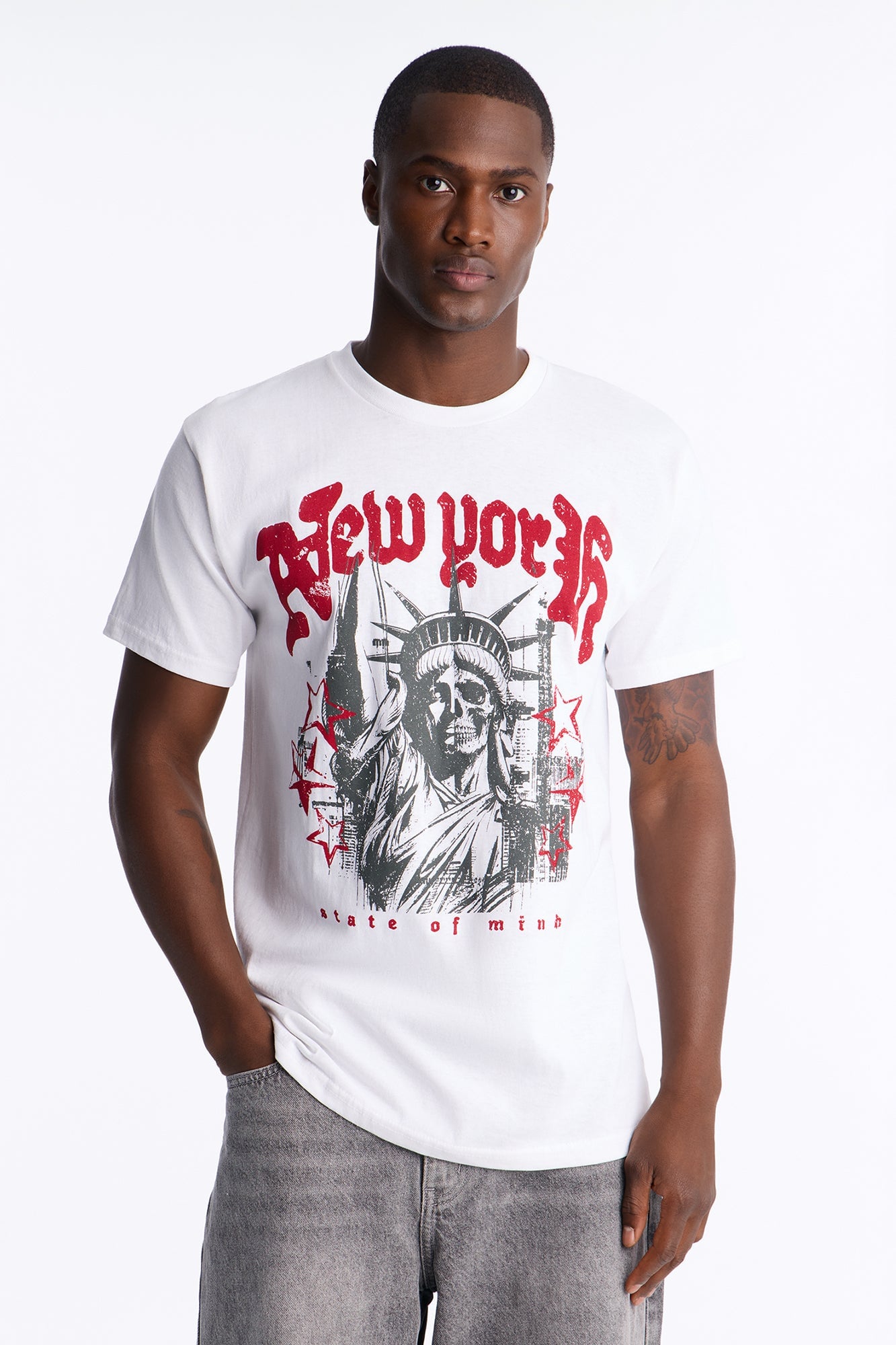 New York State Of Mind Oversized Short Sleeve Tee - White image 4