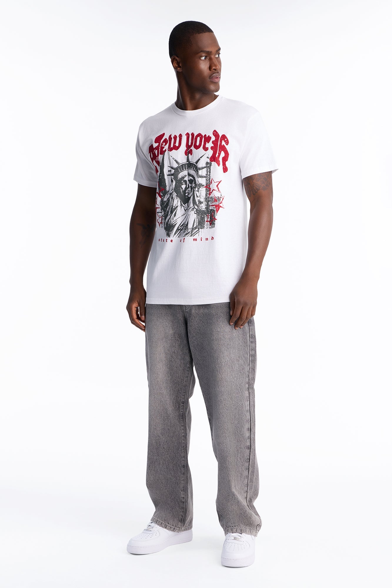 New York State Of Mind Oversized Short Sleeve Tee - White image 5