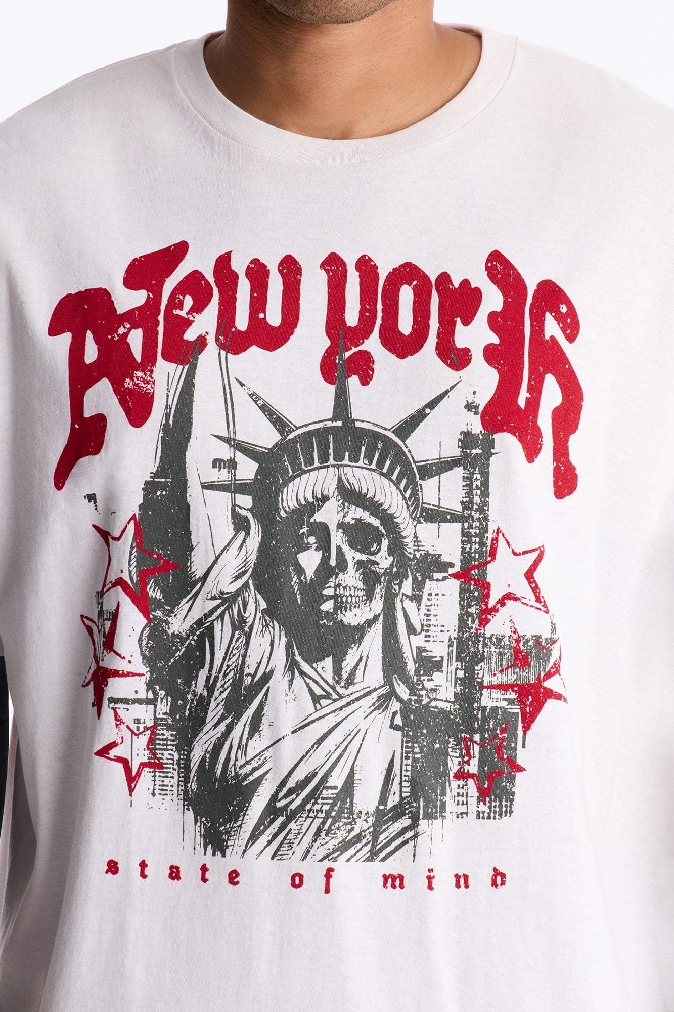 New York State Of Mind Oversized Short Sleeve Tee - White image 3