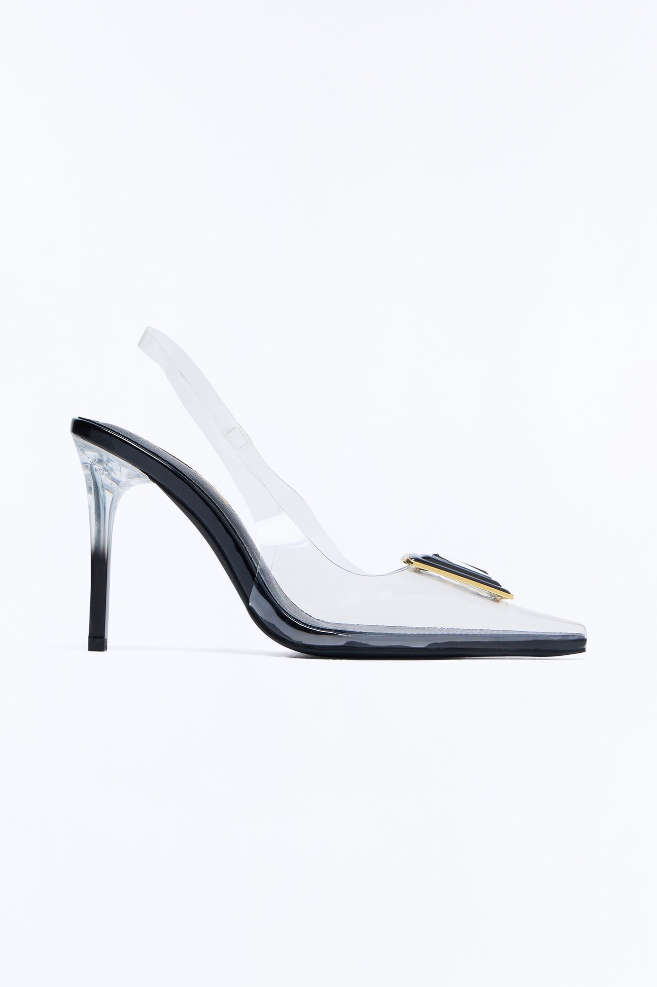 Style Choice Clear Jewel Slingback Pumps - Black image 3