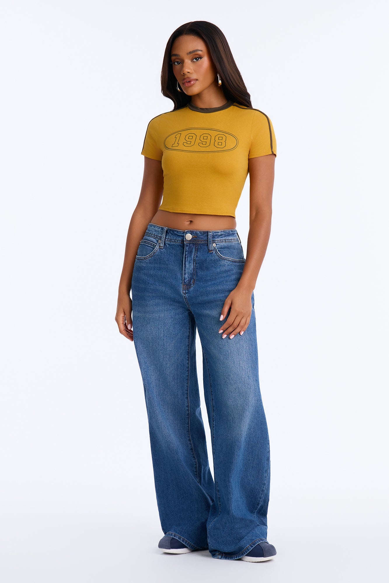 She's A 98' Baby Short Sleeve Tee - Mustard/combo image 6