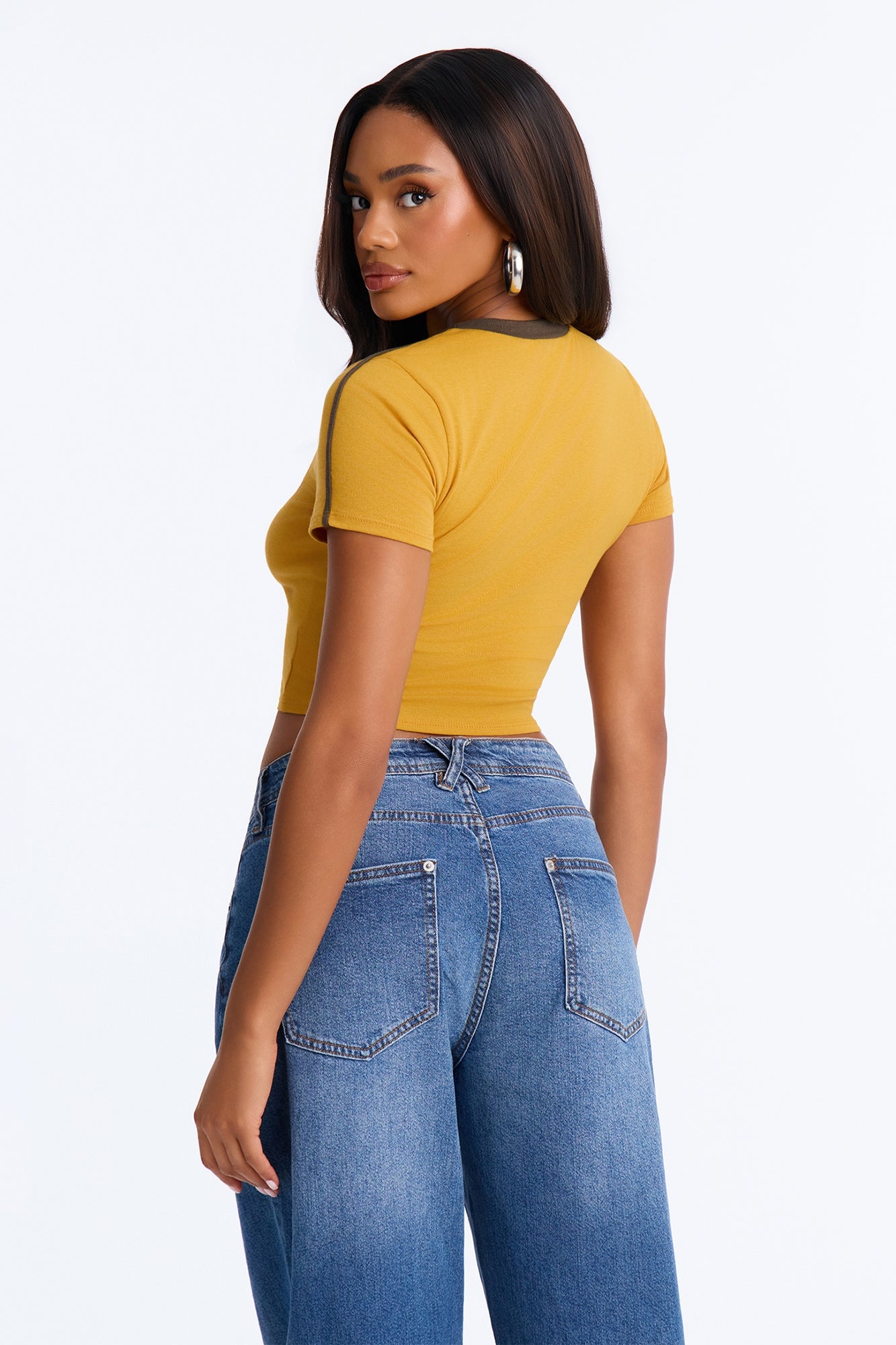 She's A 98' Baby Short Sleeve Tee - Mustard/combo image 8