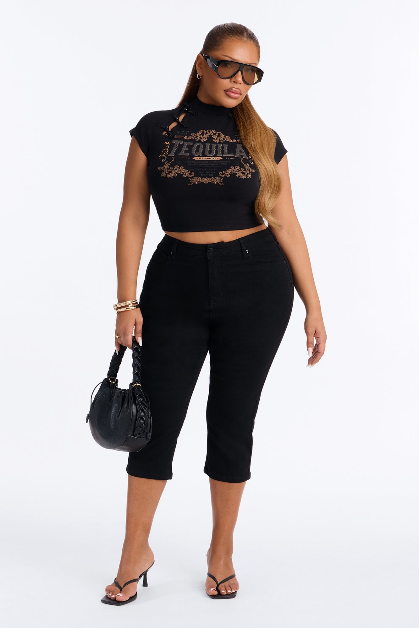 Lace Up And Lime Baby Tee - Black image 2