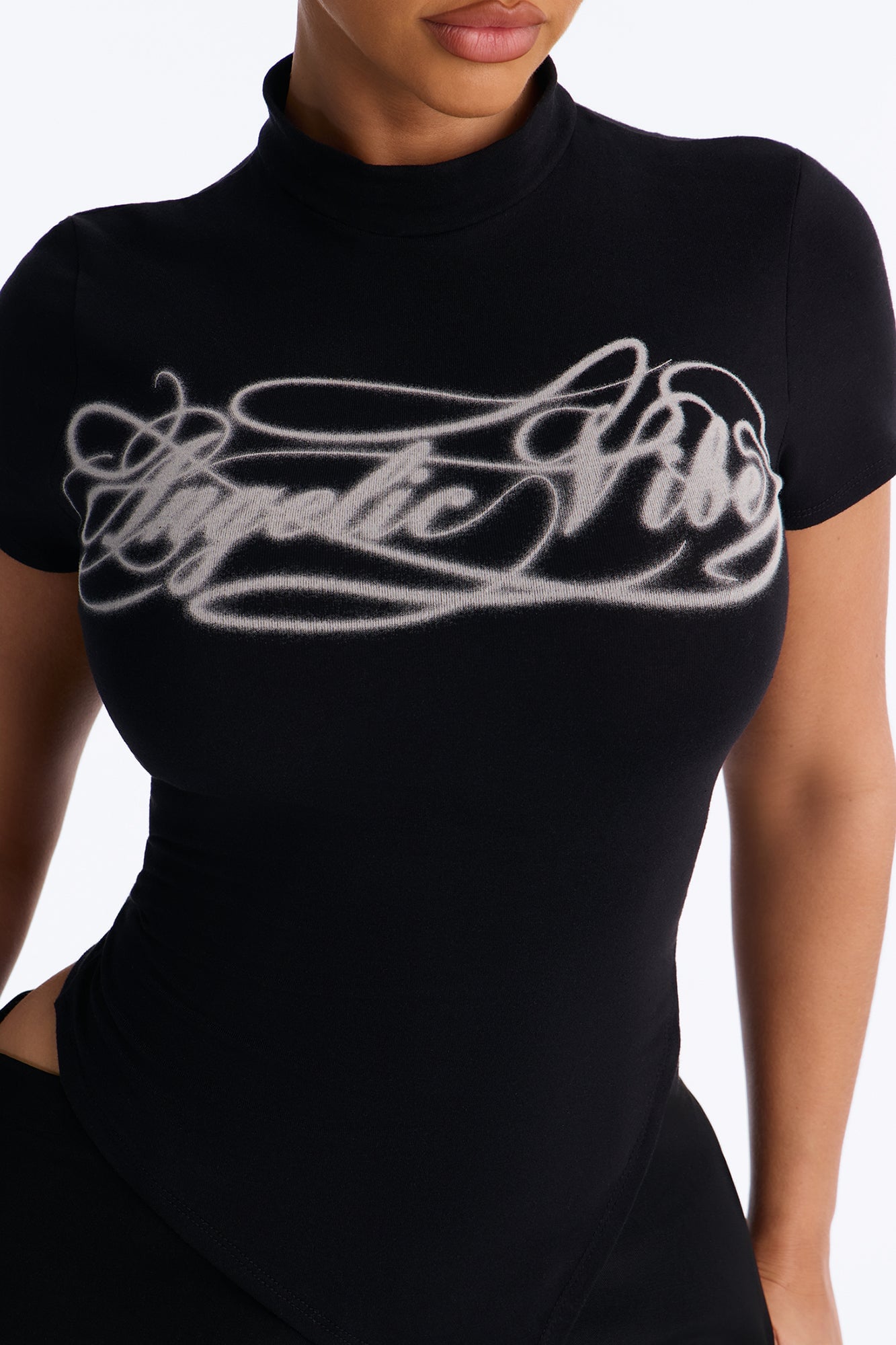 Angelic Vibes Asymmetrical Top - Black image 7