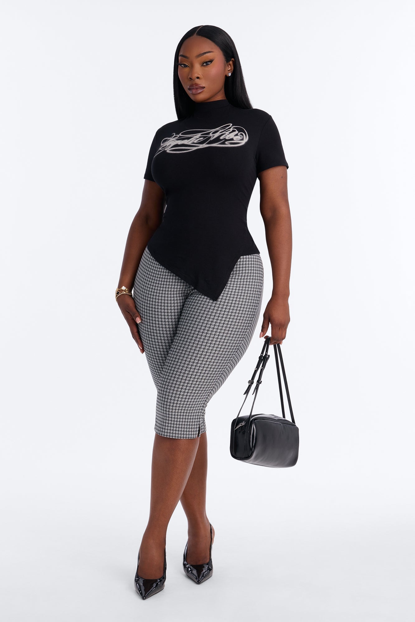 Angelic Vibes Asymmetrical Top - Black image 2