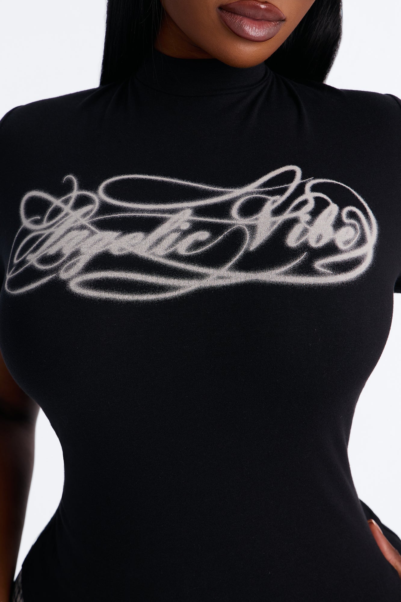 Angelic Vibes Asymmetrical Top - Black image 4
