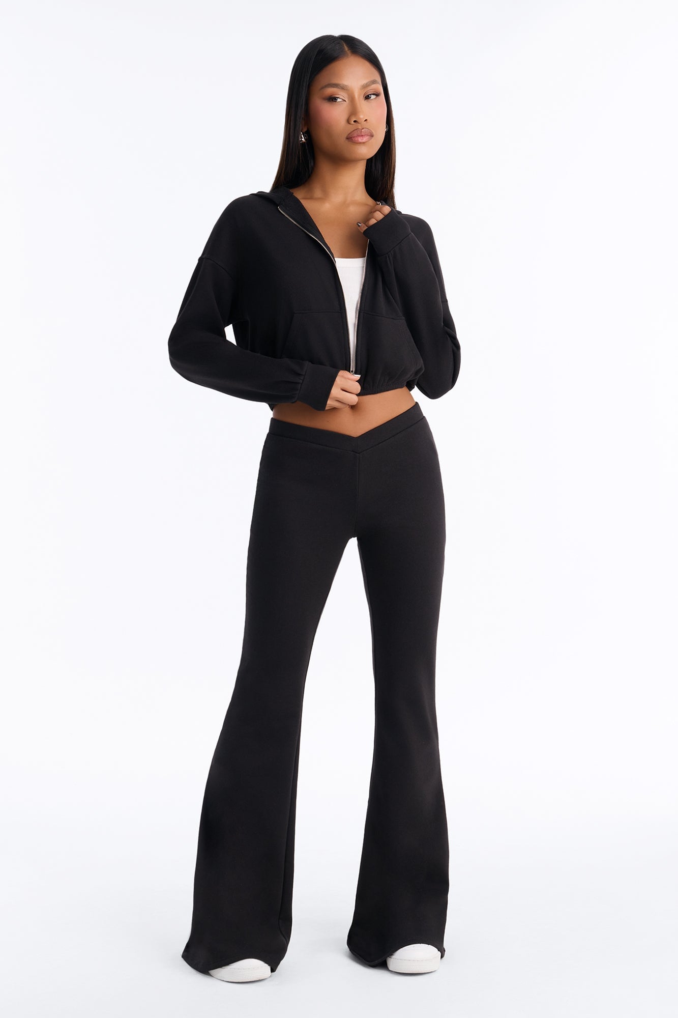 Blaire French Terry Low Rise Pant Set - Black image 1
