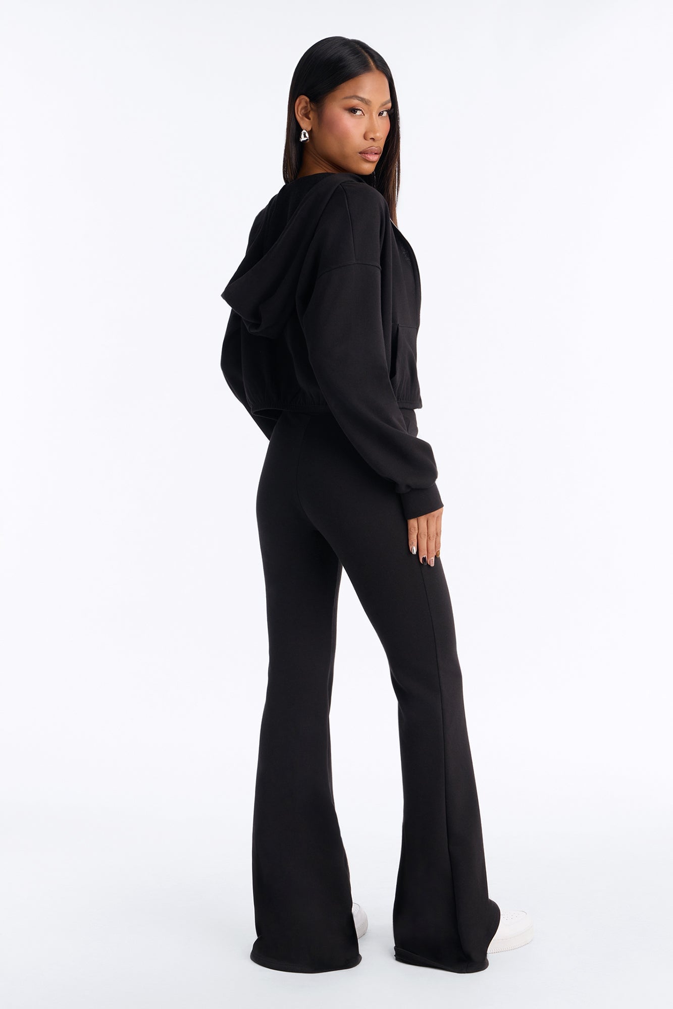 Blaire French Terry Low Rise Pant Set - Black image 4