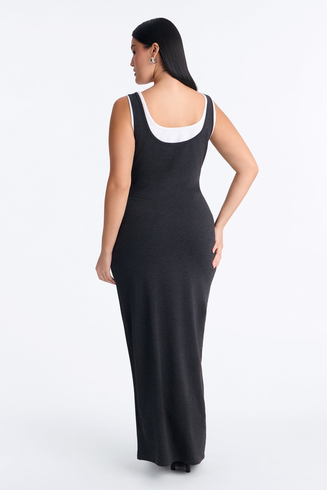 Casual Cutie Double Layer Maxi Dress - Charcoal image 4