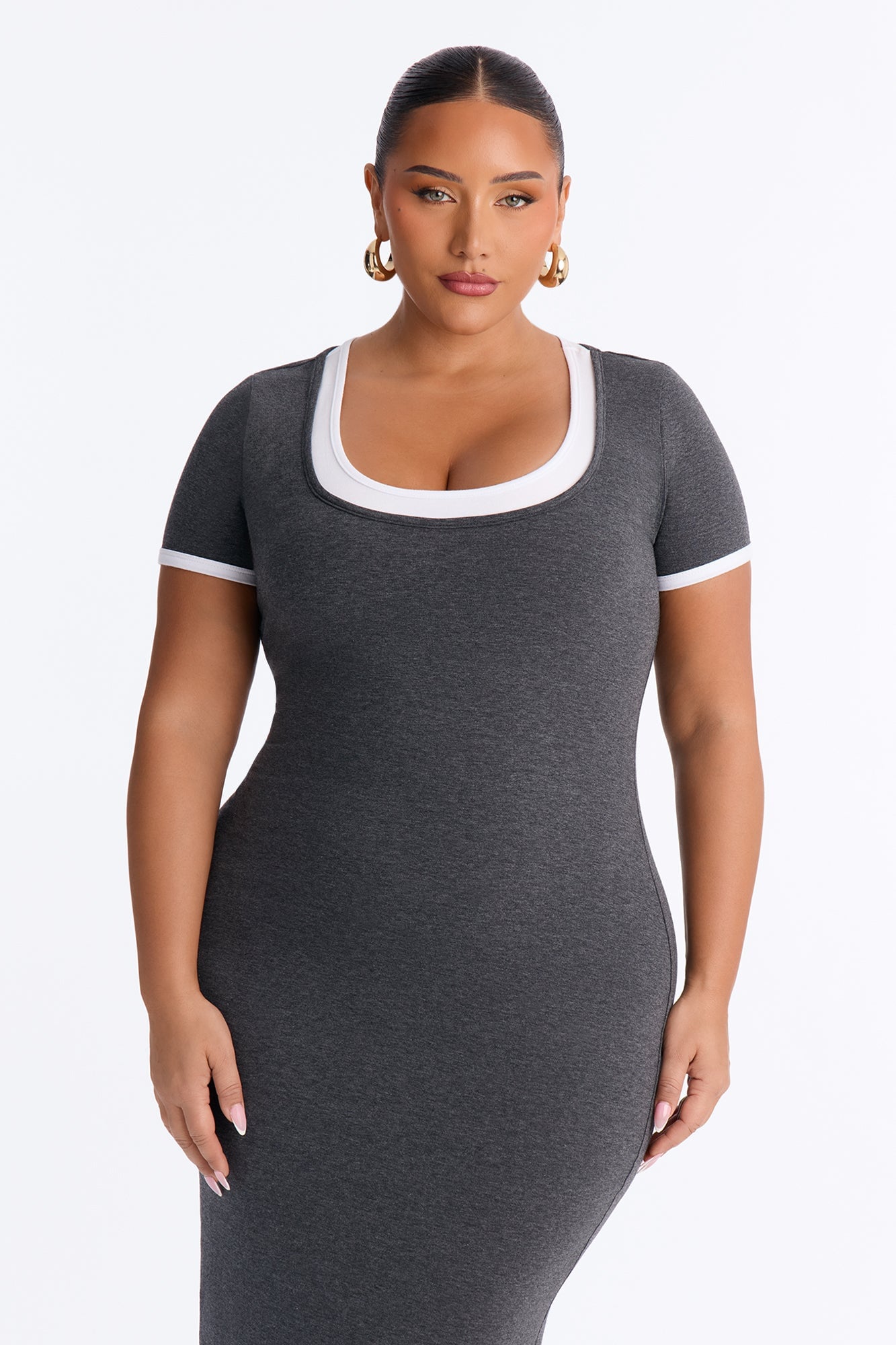 Everyday Palette Midi Dress - Grey/combo image 2
