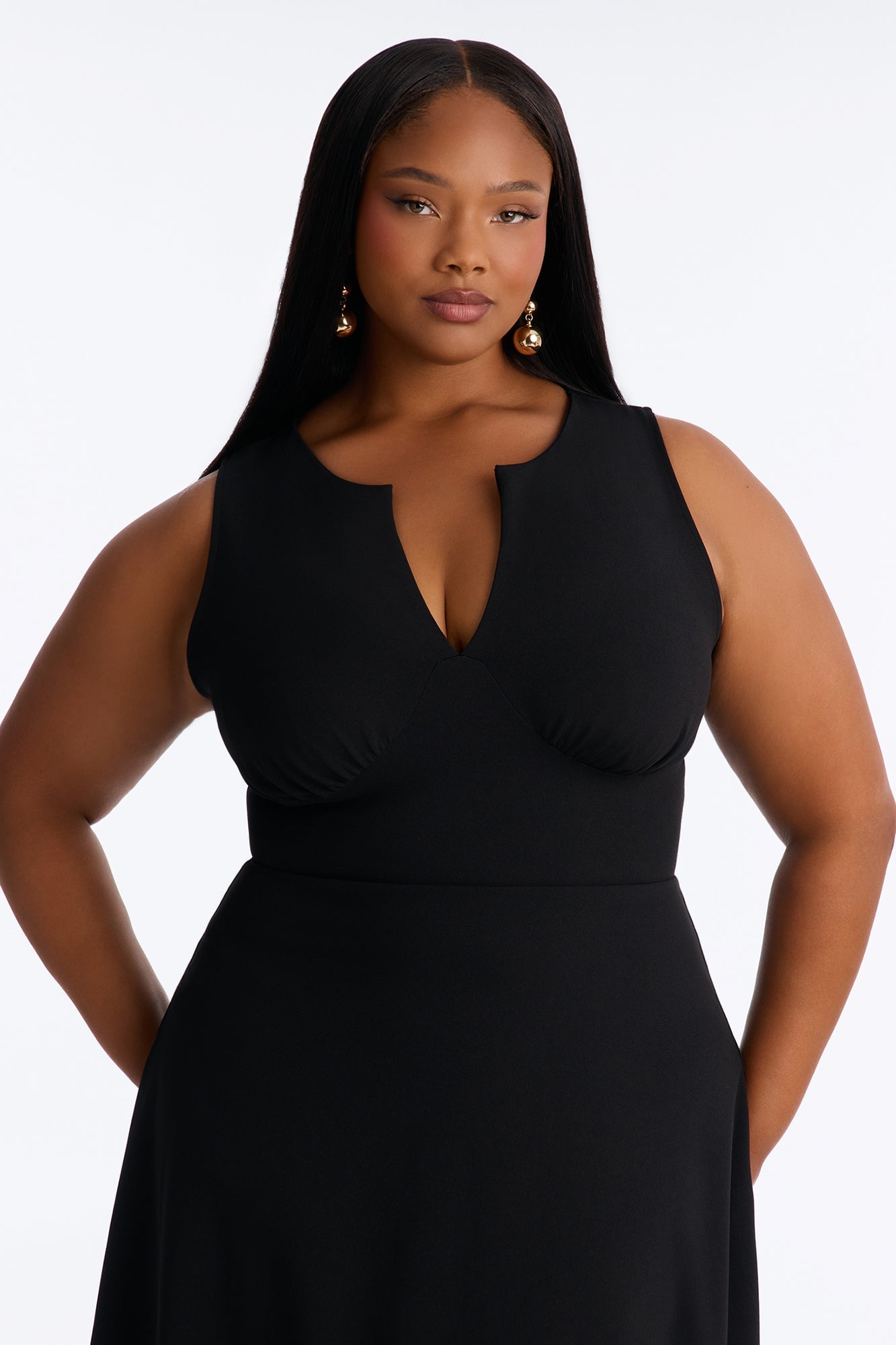 Charolette Sleeveless Midi Dress - Black image 2