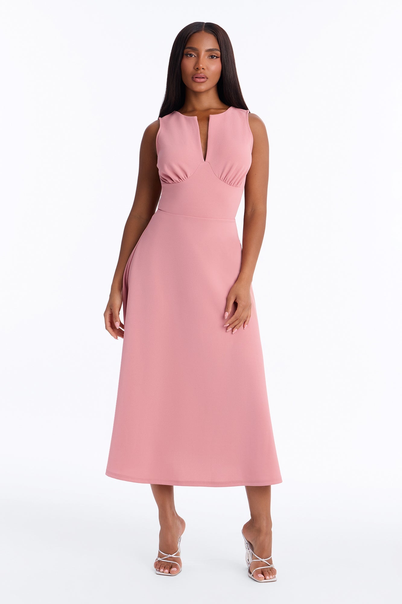 Charolette Sleeveless Midi Dress - Mauve image 5
