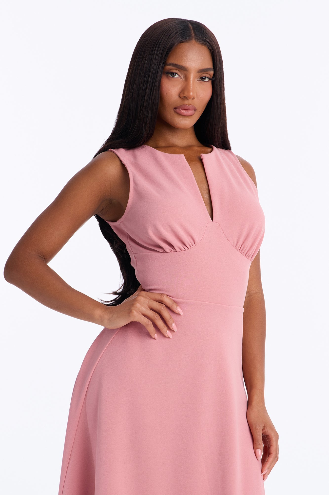 Charolette Sleeveless Midi Dress - Mauve image 6