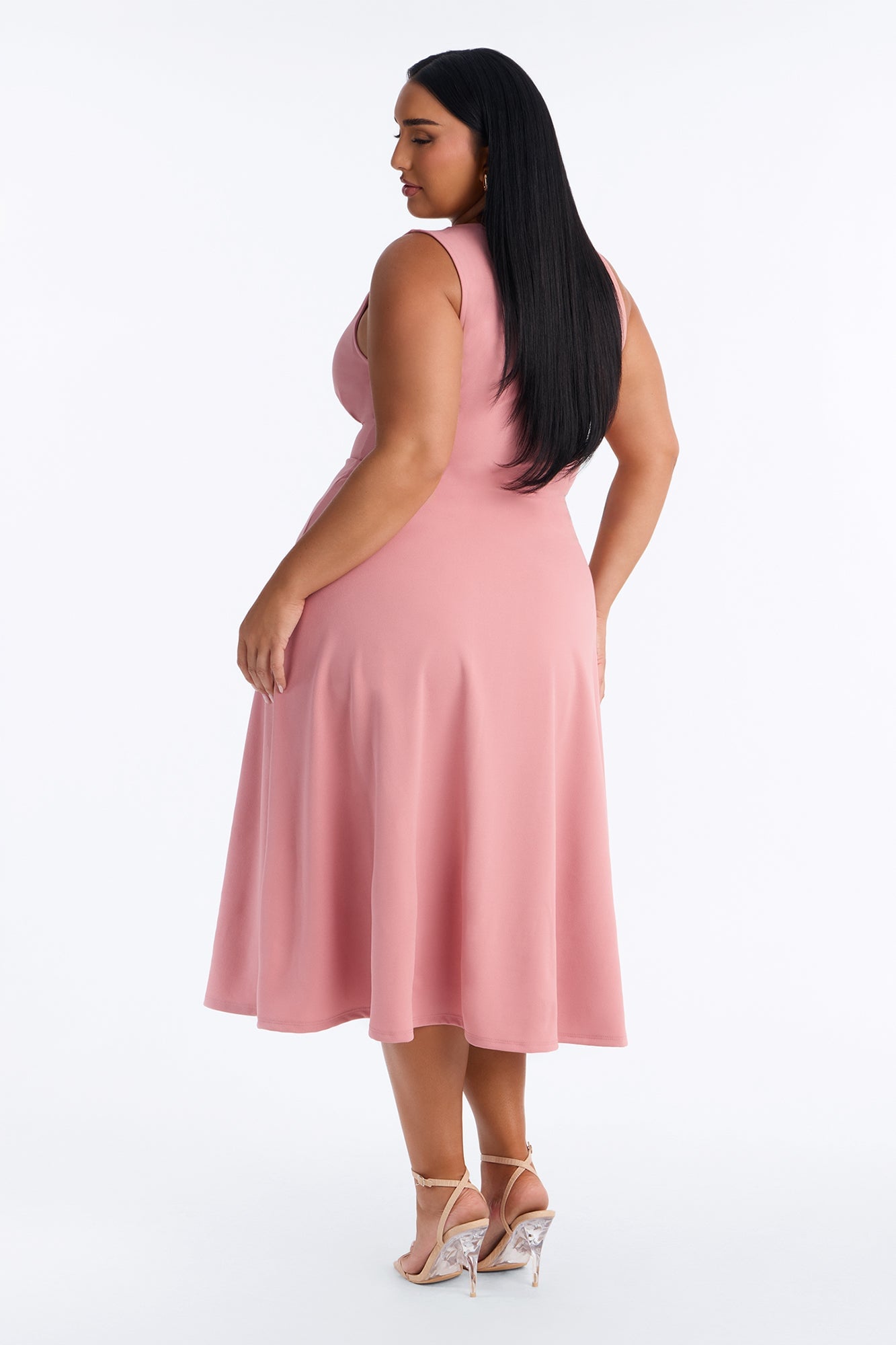 Charolette Sleeveless Midi Dress - Mauve image 4