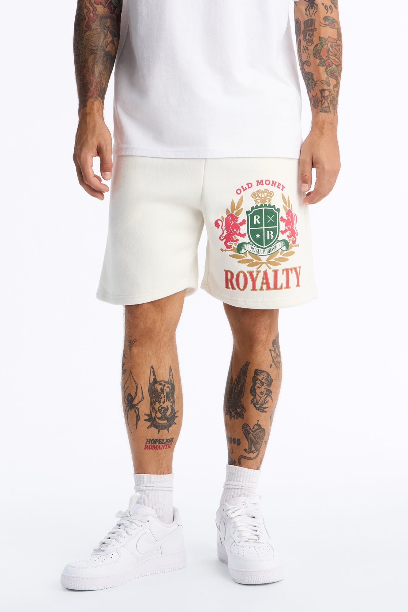 Old Money Royalty Relaxed Sweat Short - Cream/combo image 6