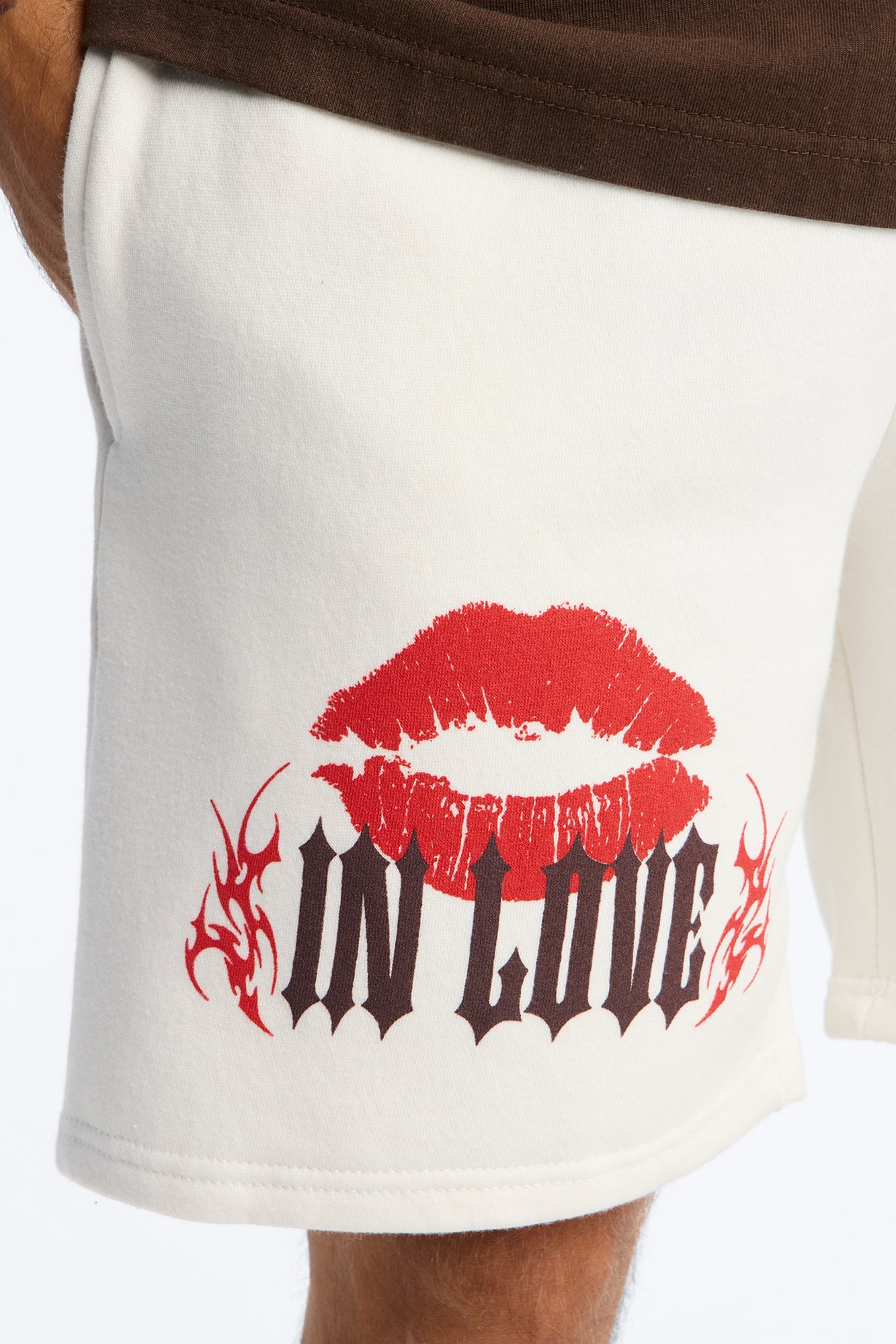 Kisses From My Love Relaxed Sweat Short - Cream/combo image 10