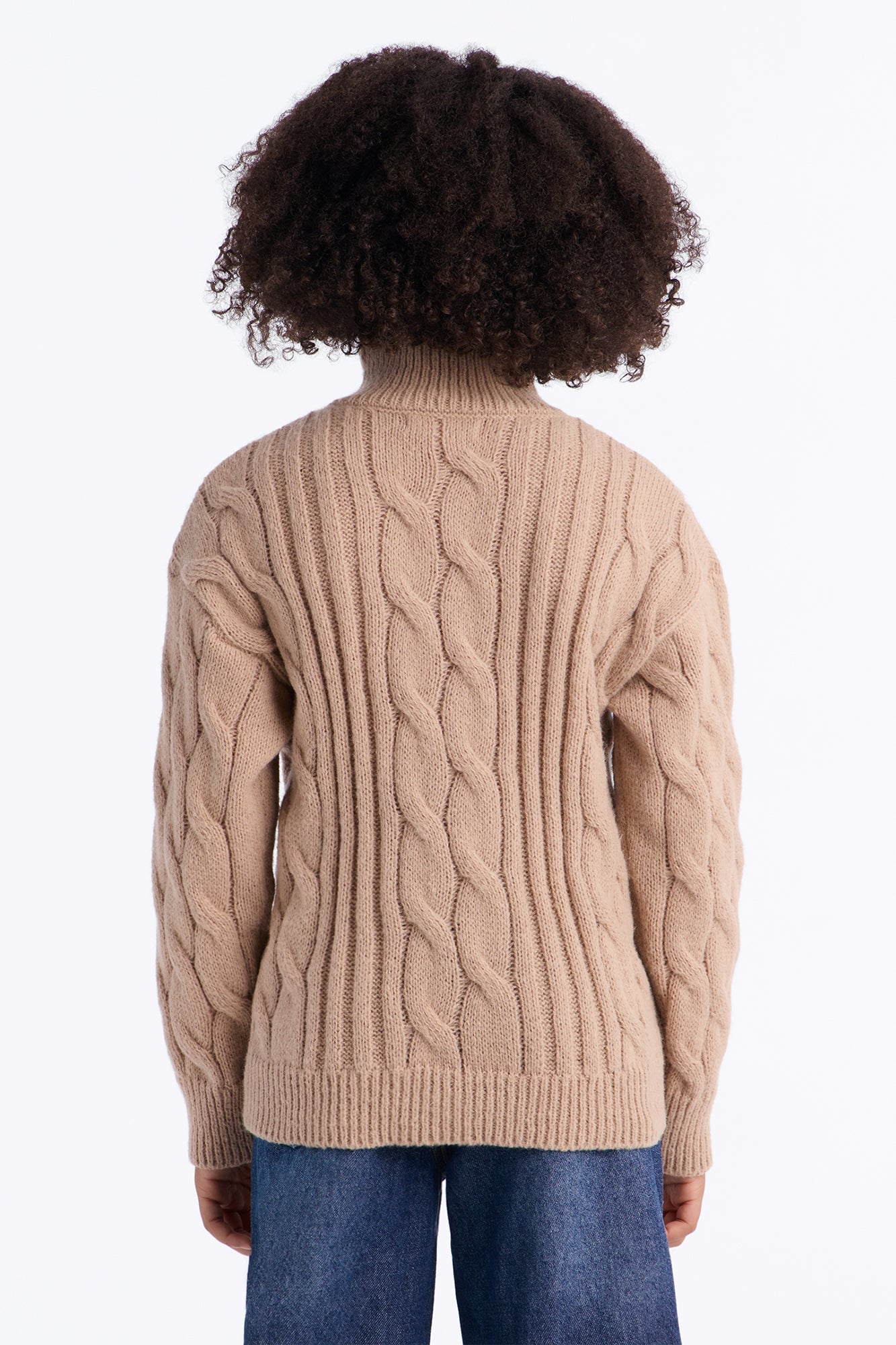 Mini For The Record Quarter Zip Sweater - Taupe image 3