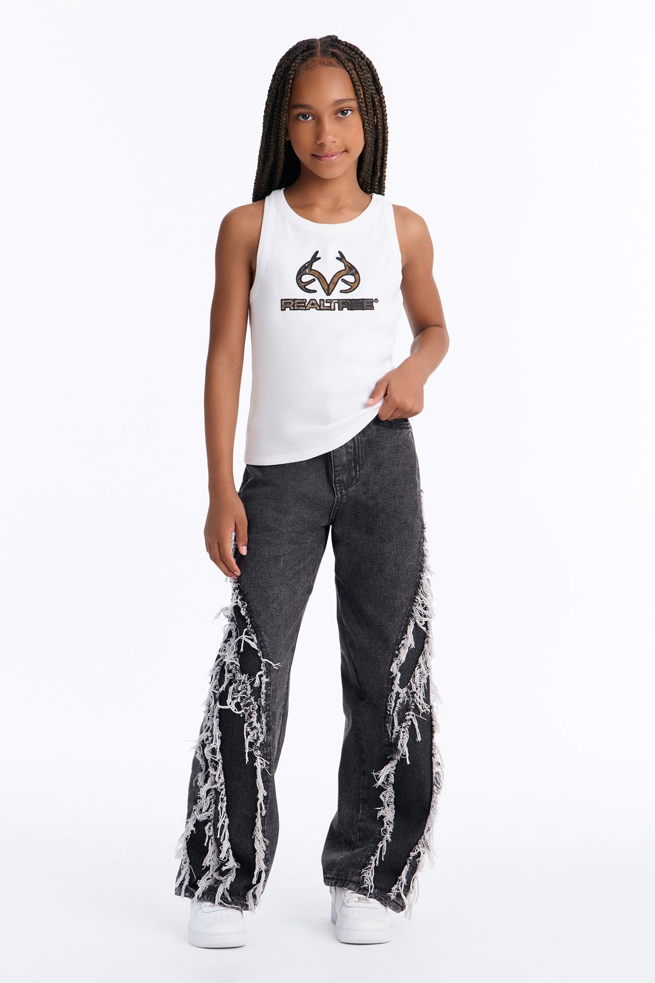 Mini Realtree Ribbed Tank - White image 2