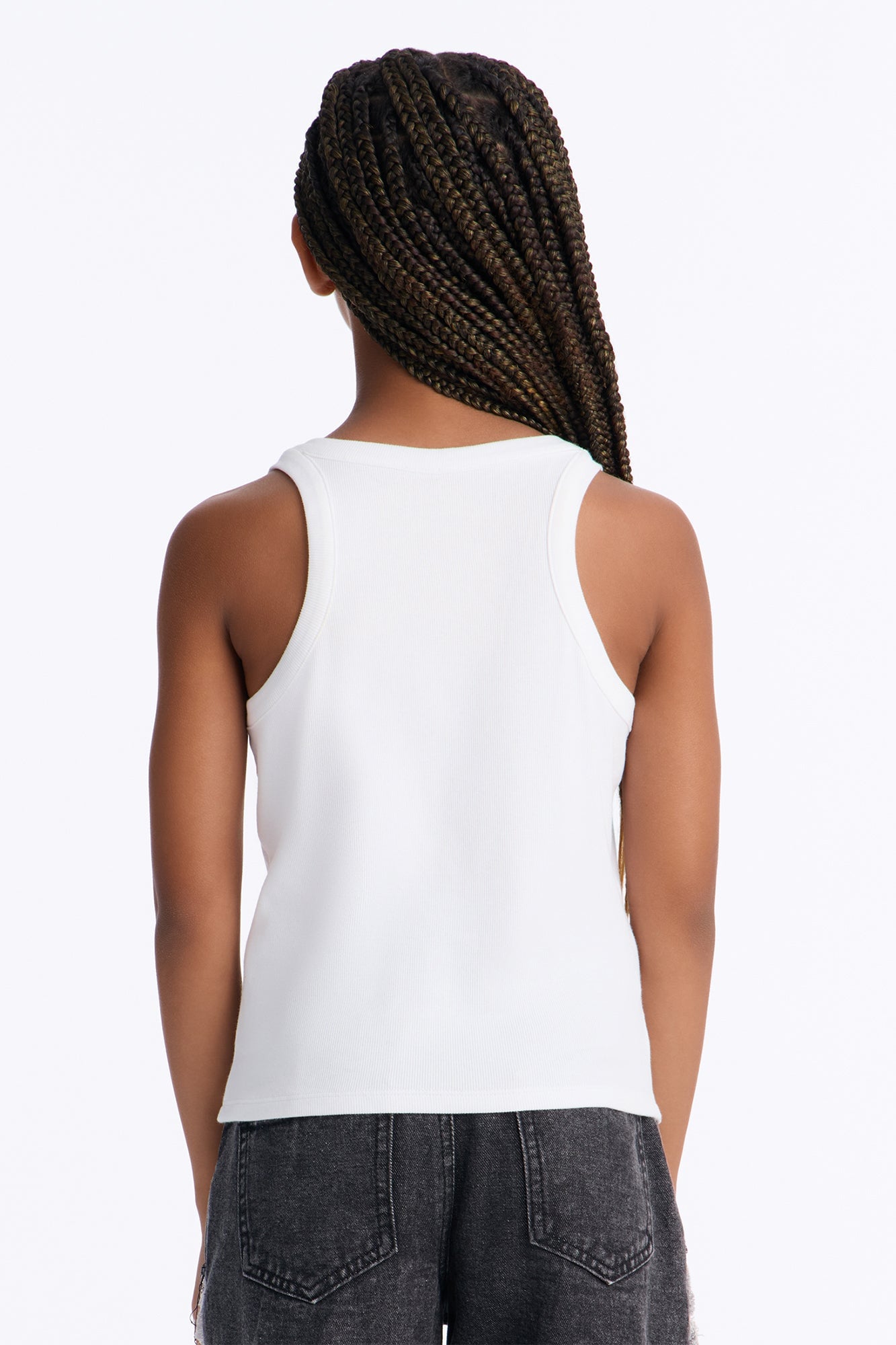 Mini Realtree Ribbed Tank - White image 3