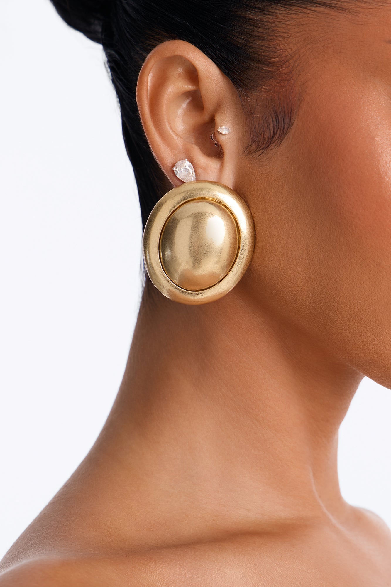 Effortless Glam Stud Earrings - Antique Gold image 1