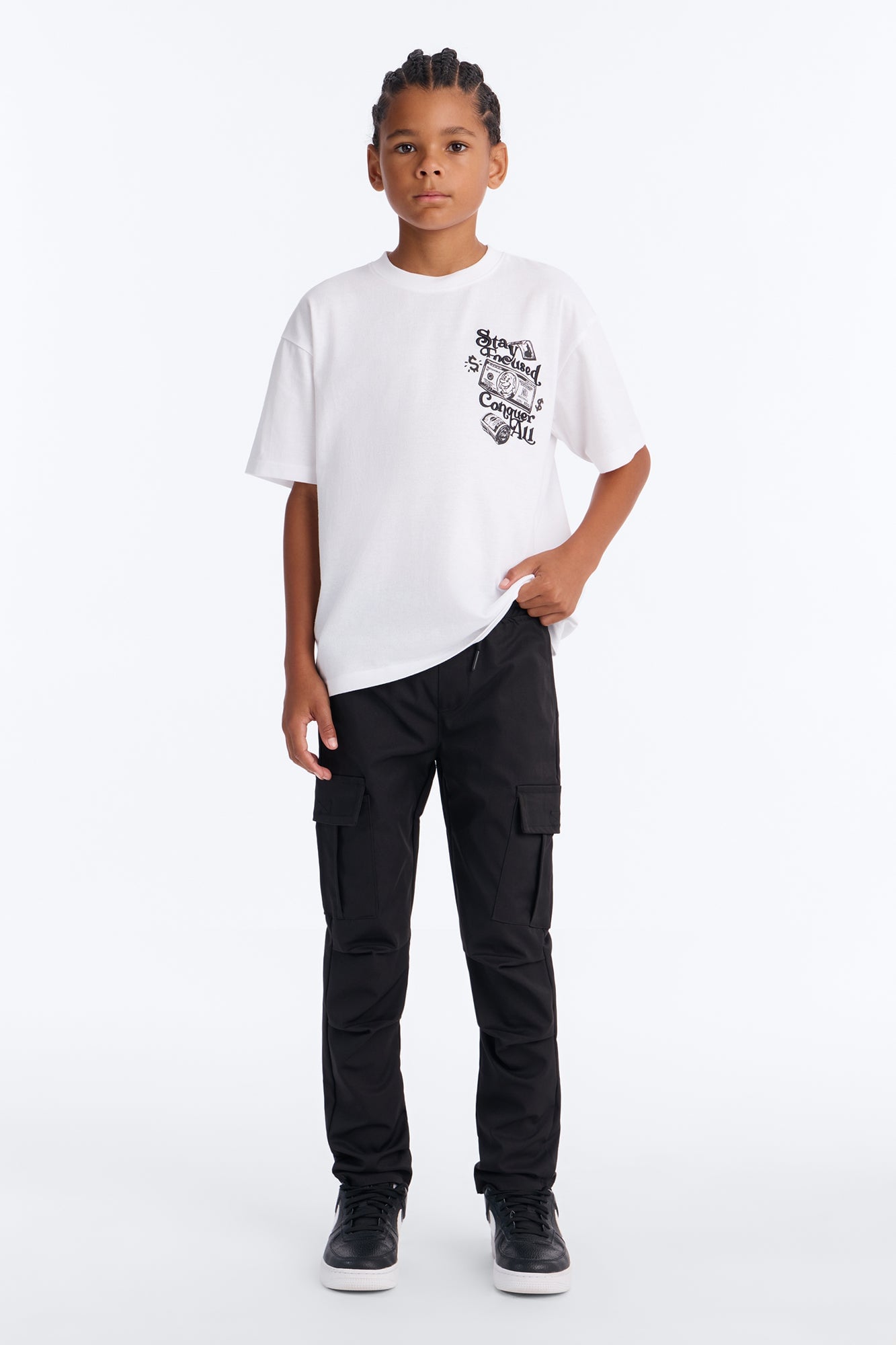 Mini No Limit Cargo Pants - Black image 1