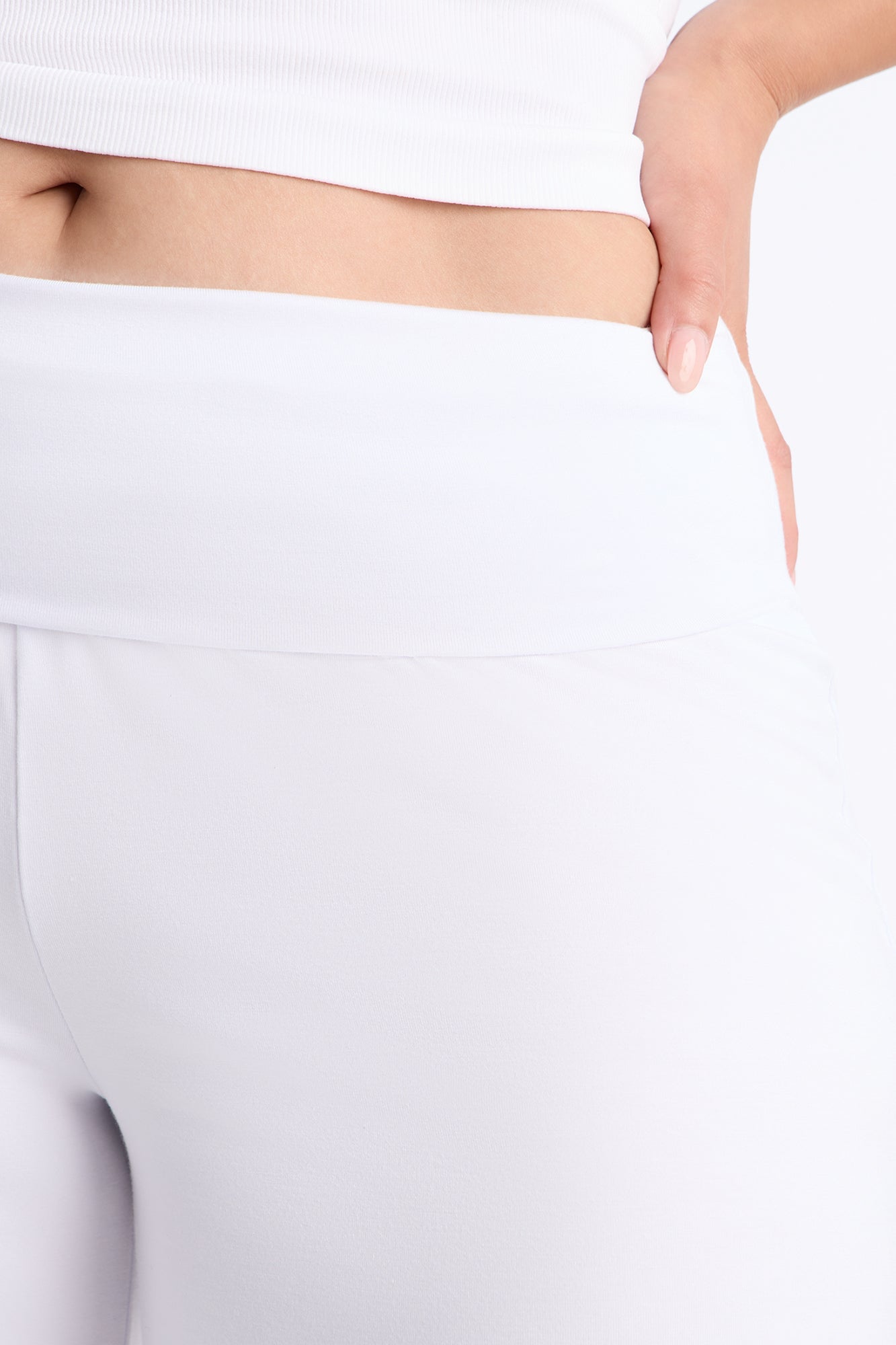 Kiki Studio Low Rise Foldover Gaucho Pant - White image 3