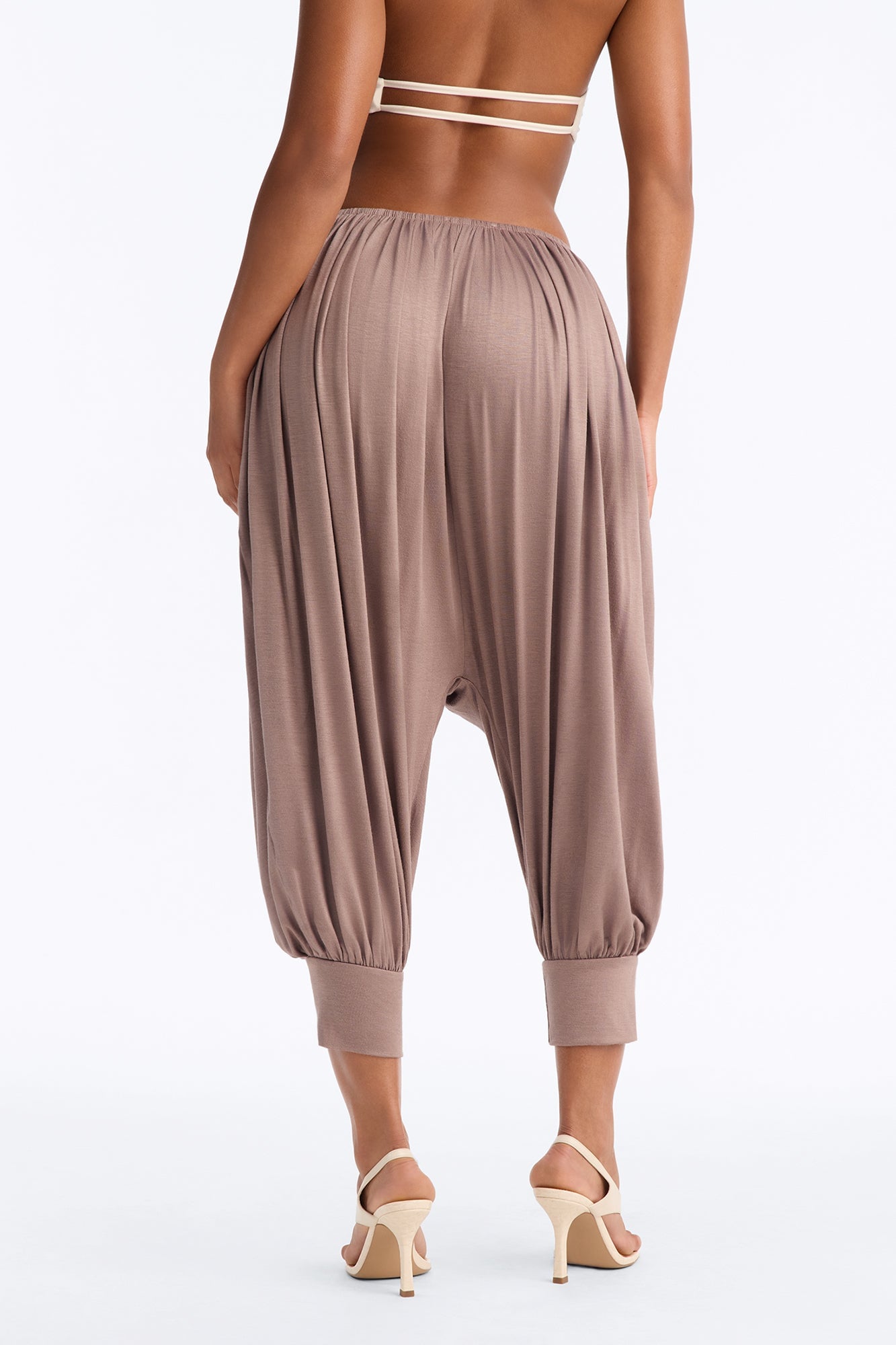Luciana Low Rise Cuffed Harem Pant - Caffe image 8