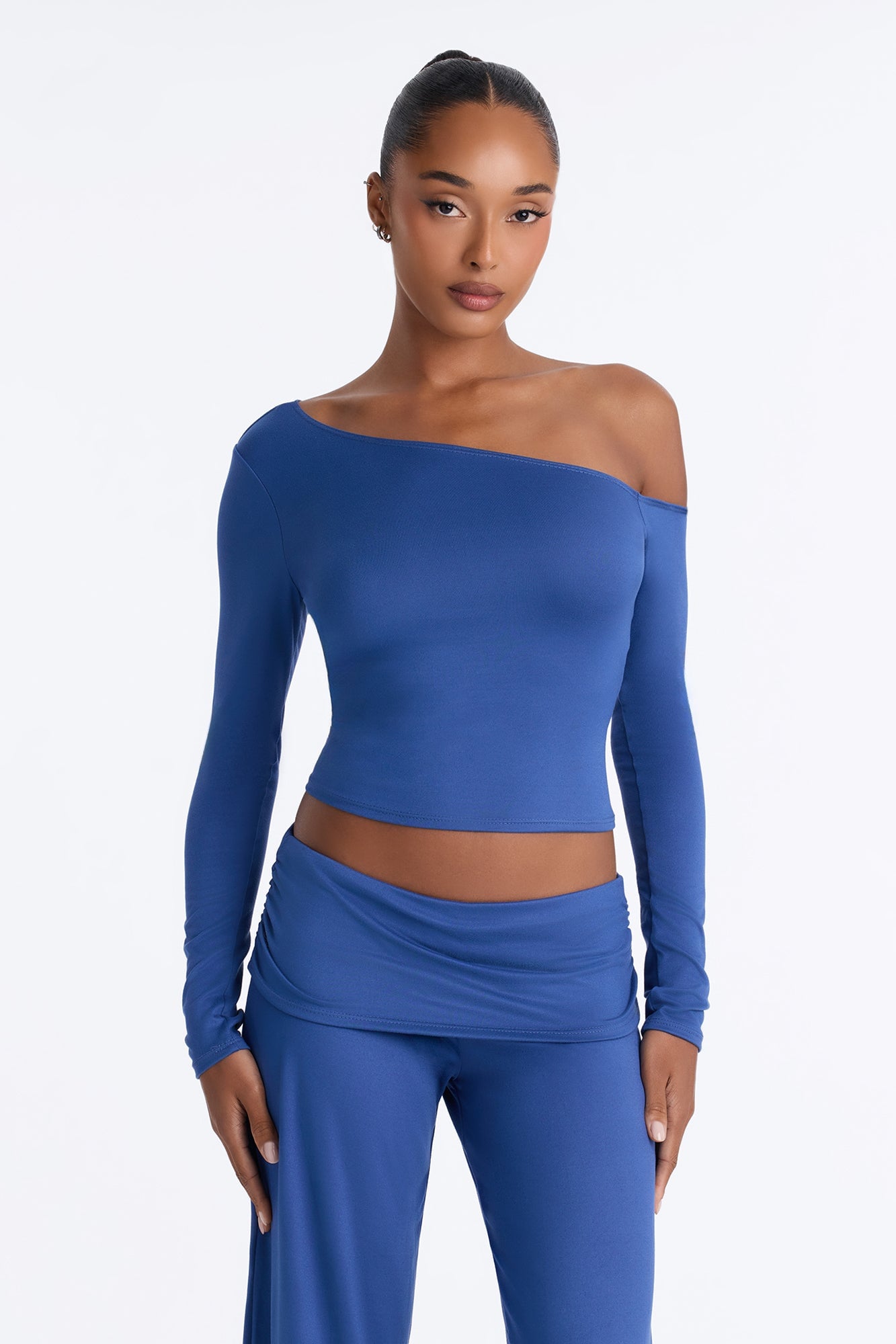 Savannah Foldover Waist Gaucho Set - Denim image 6