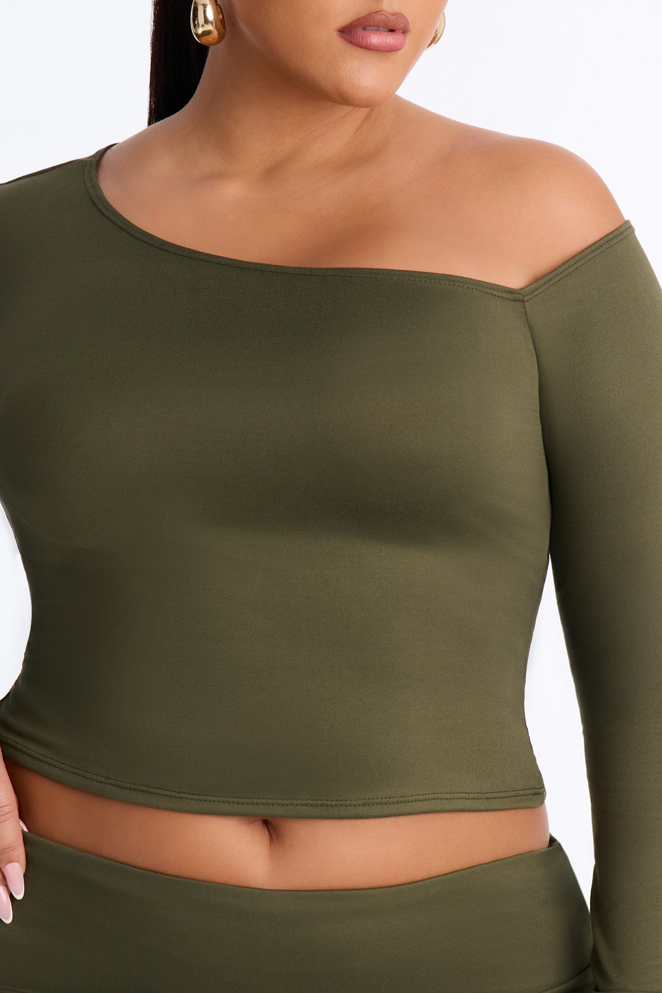 Savannah Foldover Waist Gaucho Set - Olive image 3