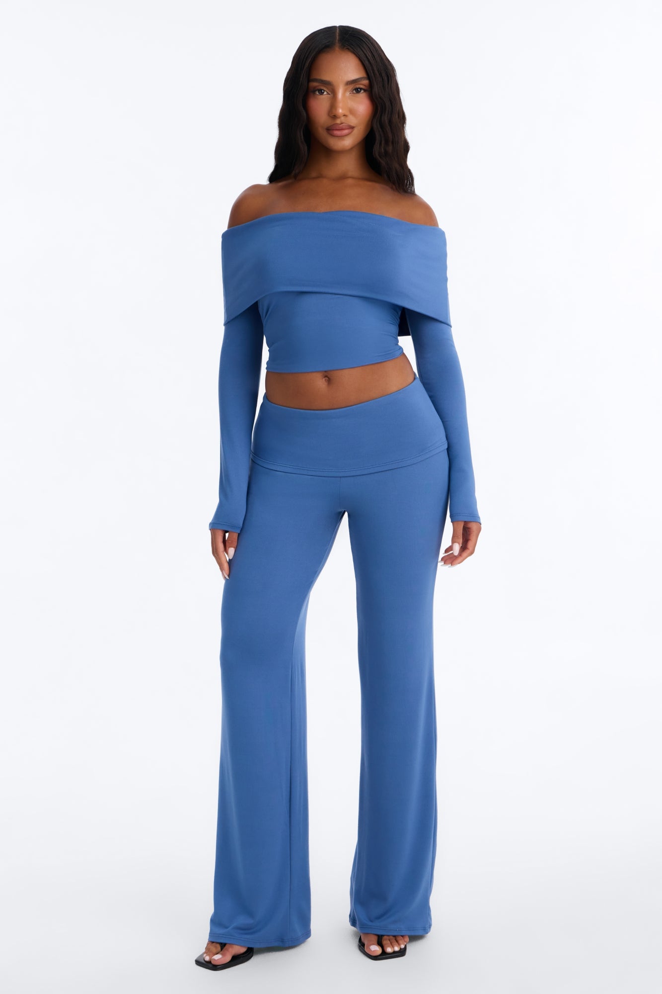 Maya Foldover Waist Pant Set - Denim image 5