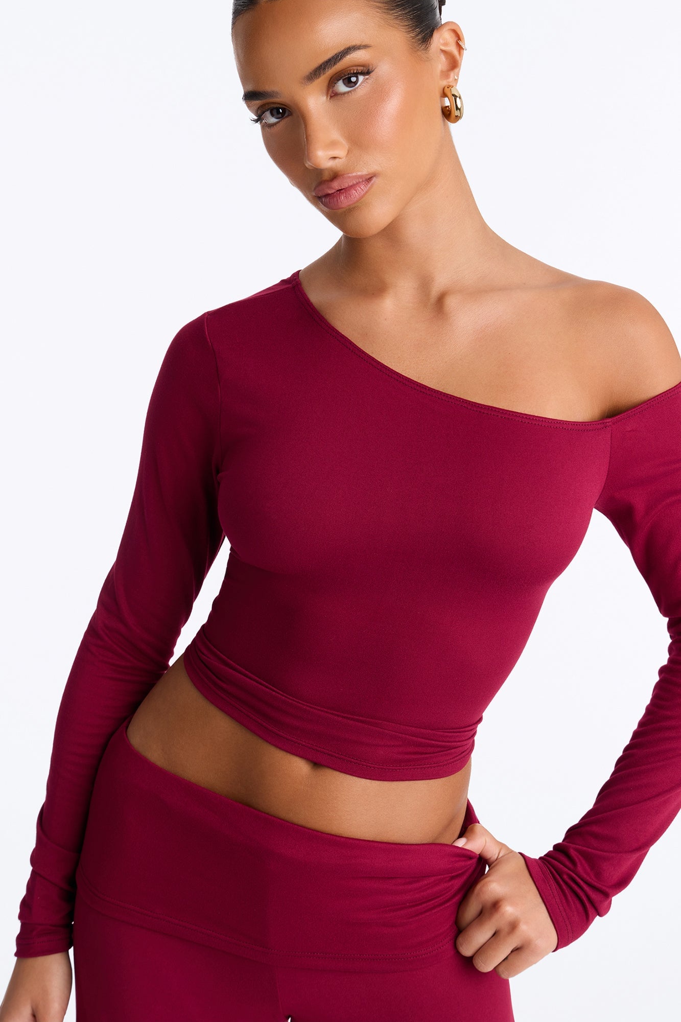 Natalia Off Shoulder Pant Set - Burgundy image 7