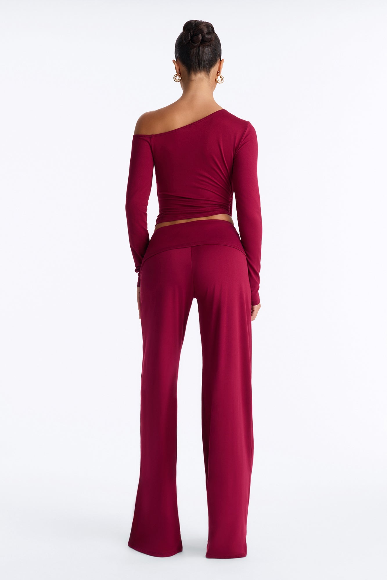 Natalia Off Shoulder Pant Set - Burgundy image 8