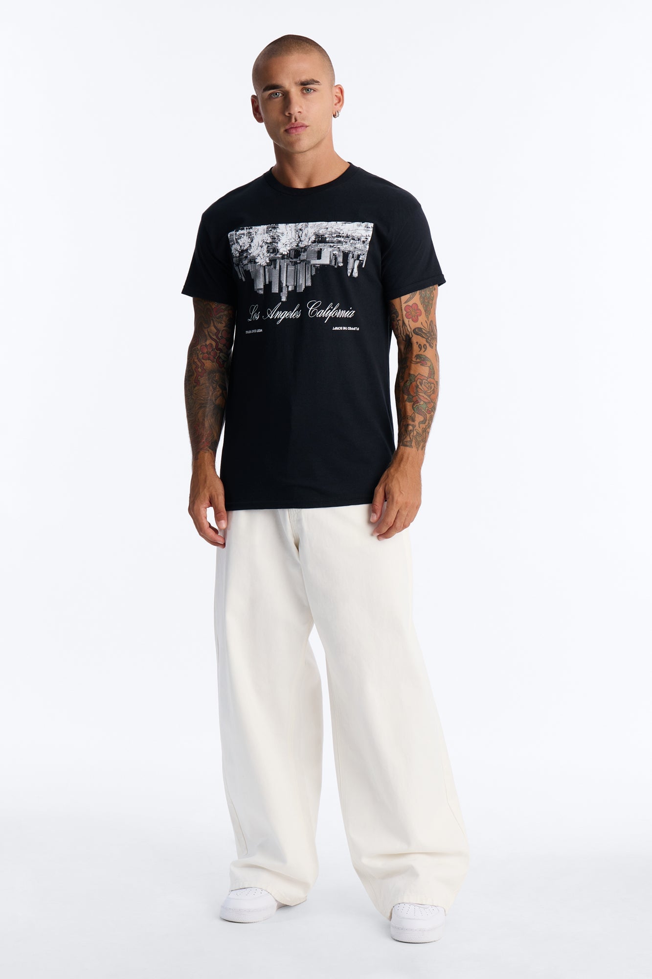 Los Angeles Flipped The Script Short Sleeve Tee - Black image 5