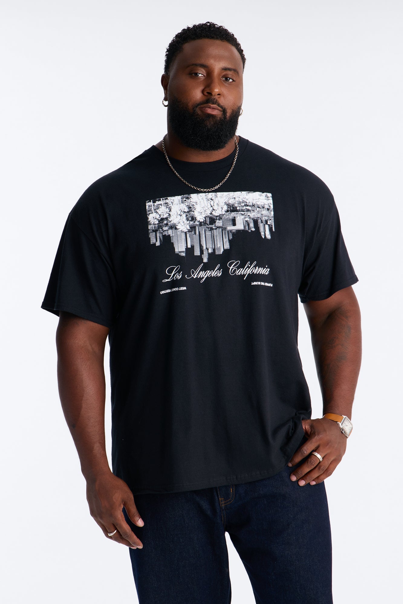 Los Angeles Flipped The Script Short Sleeve Tee - Black image 1
