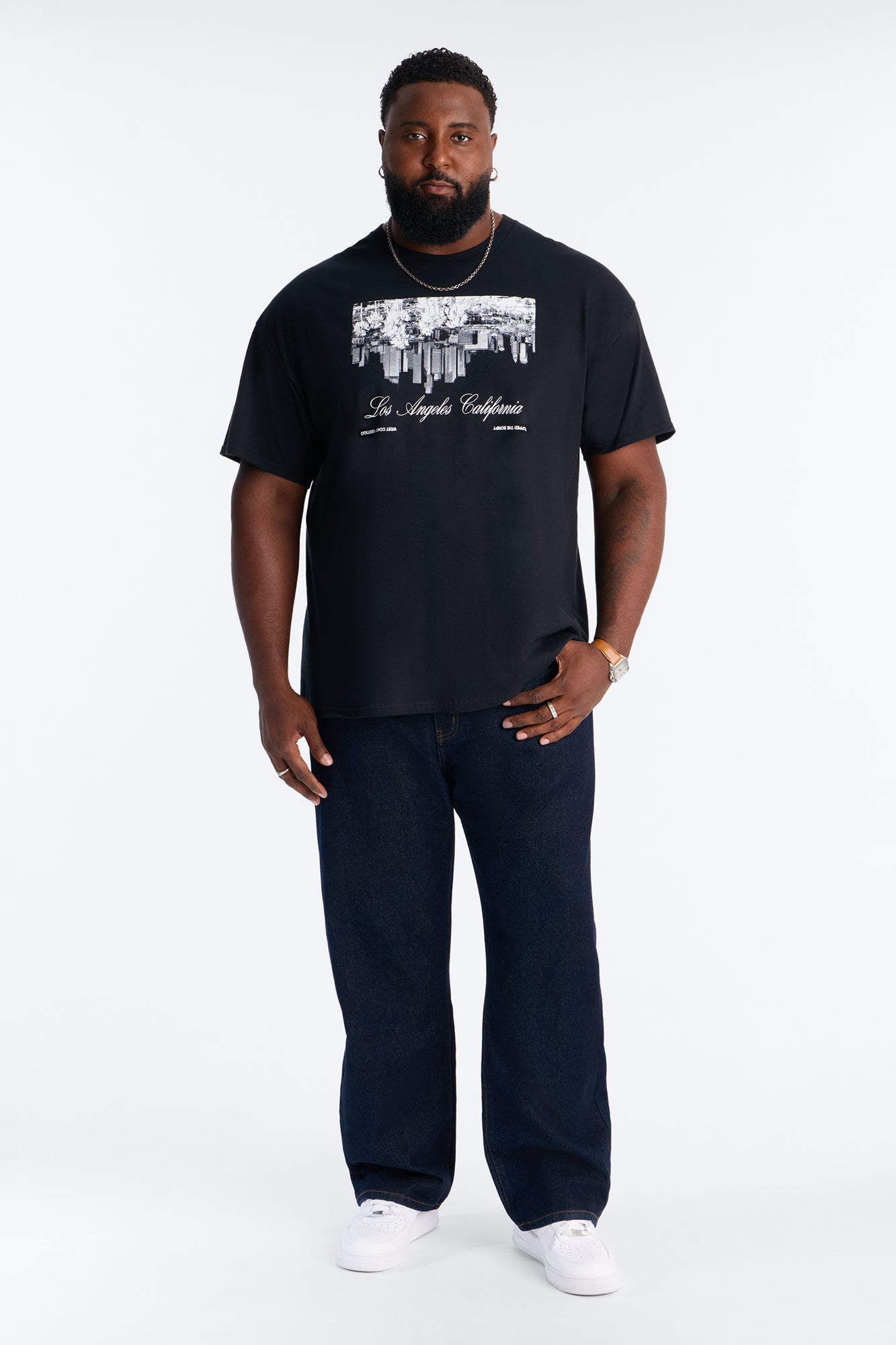 Los Angeles Flipped The Script Short Sleeve Tee - Black image 2