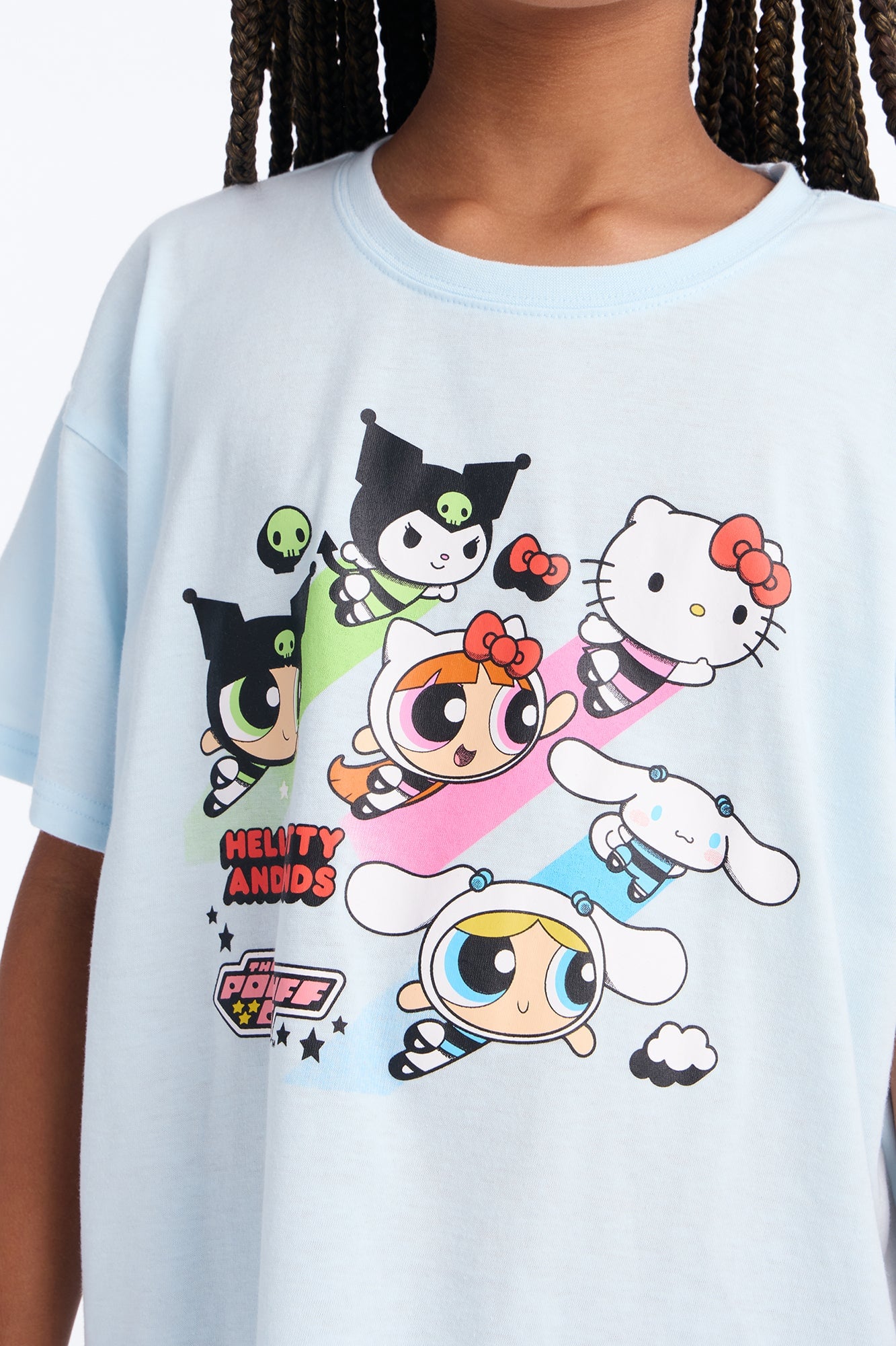 Mini Hello Kitty And Friends x Powerpuff Girls Short Sleeve Tee - Light Blue image 3