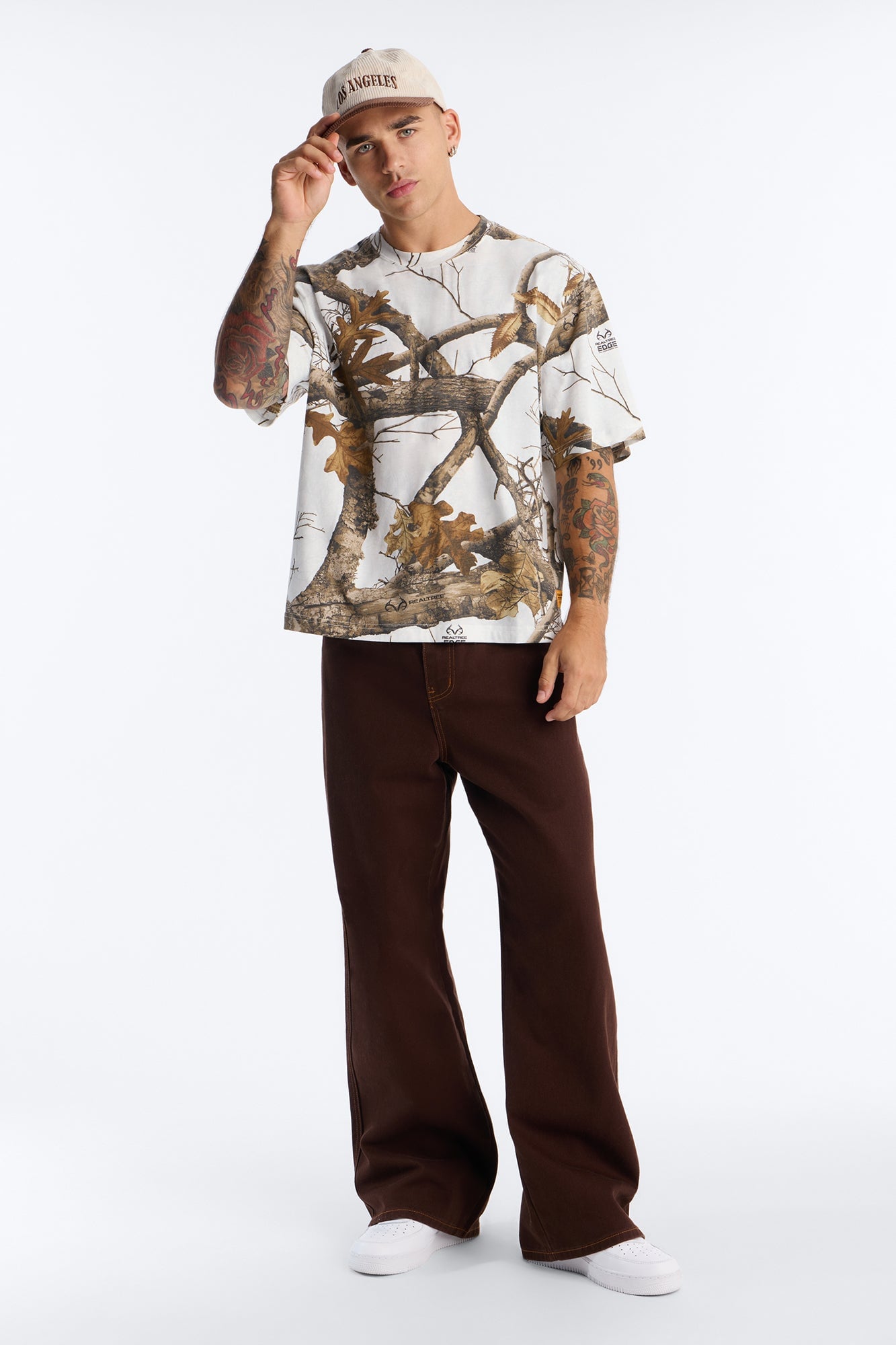Real Tree Snow Woven Patch Boxy Short Sleeve Tee - Camouflage image 6
