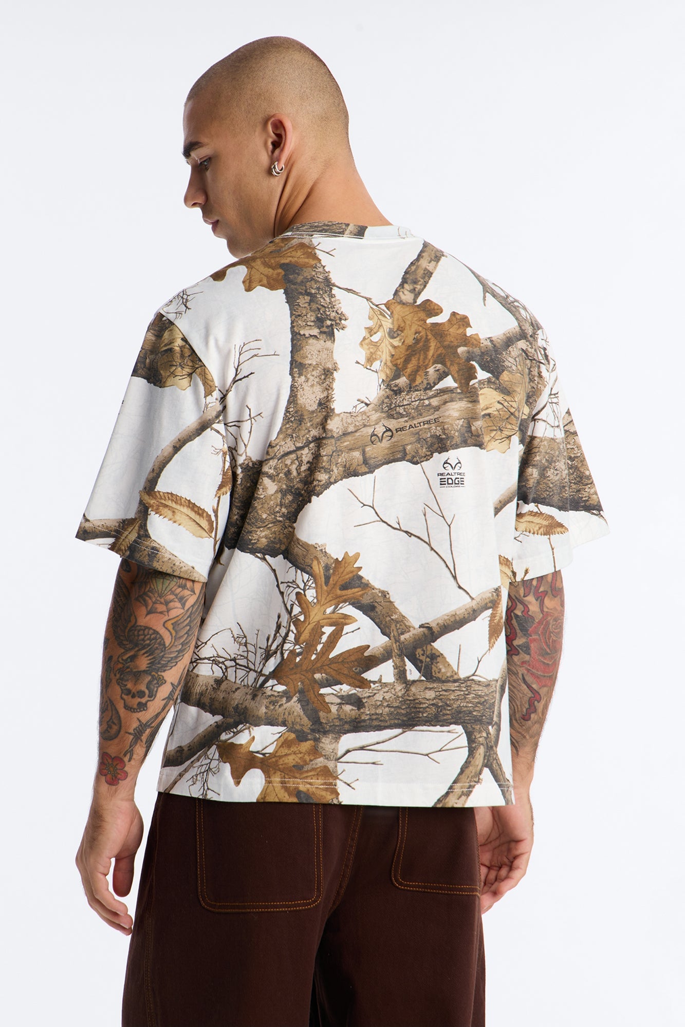 Real Tree Snow Woven Patch Boxy Short Sleeve Tee - Camouflage image 8