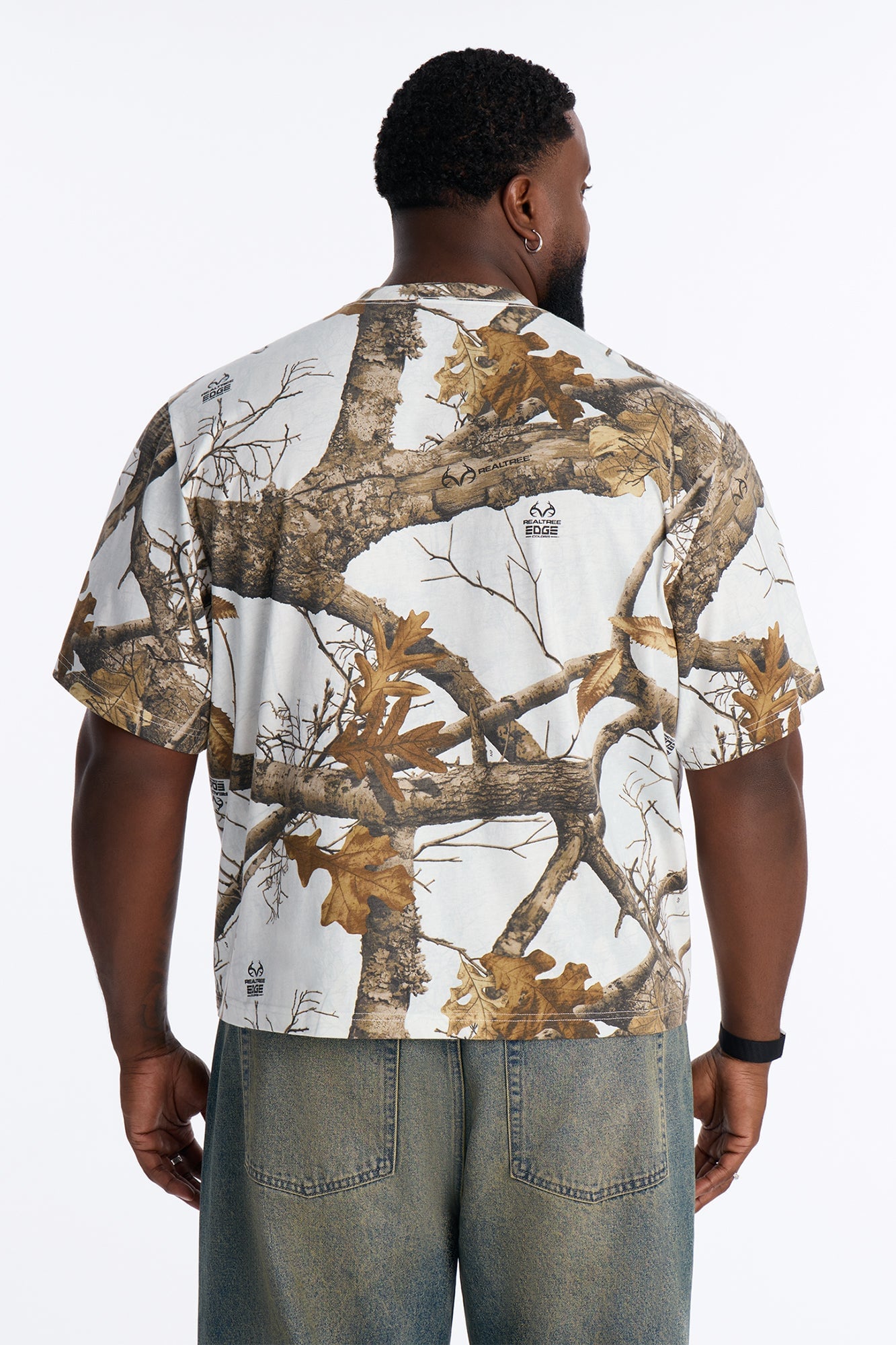 Real Tree Snow Woven Patch Boxy Short Sleeve Tee - Camouflage image 4