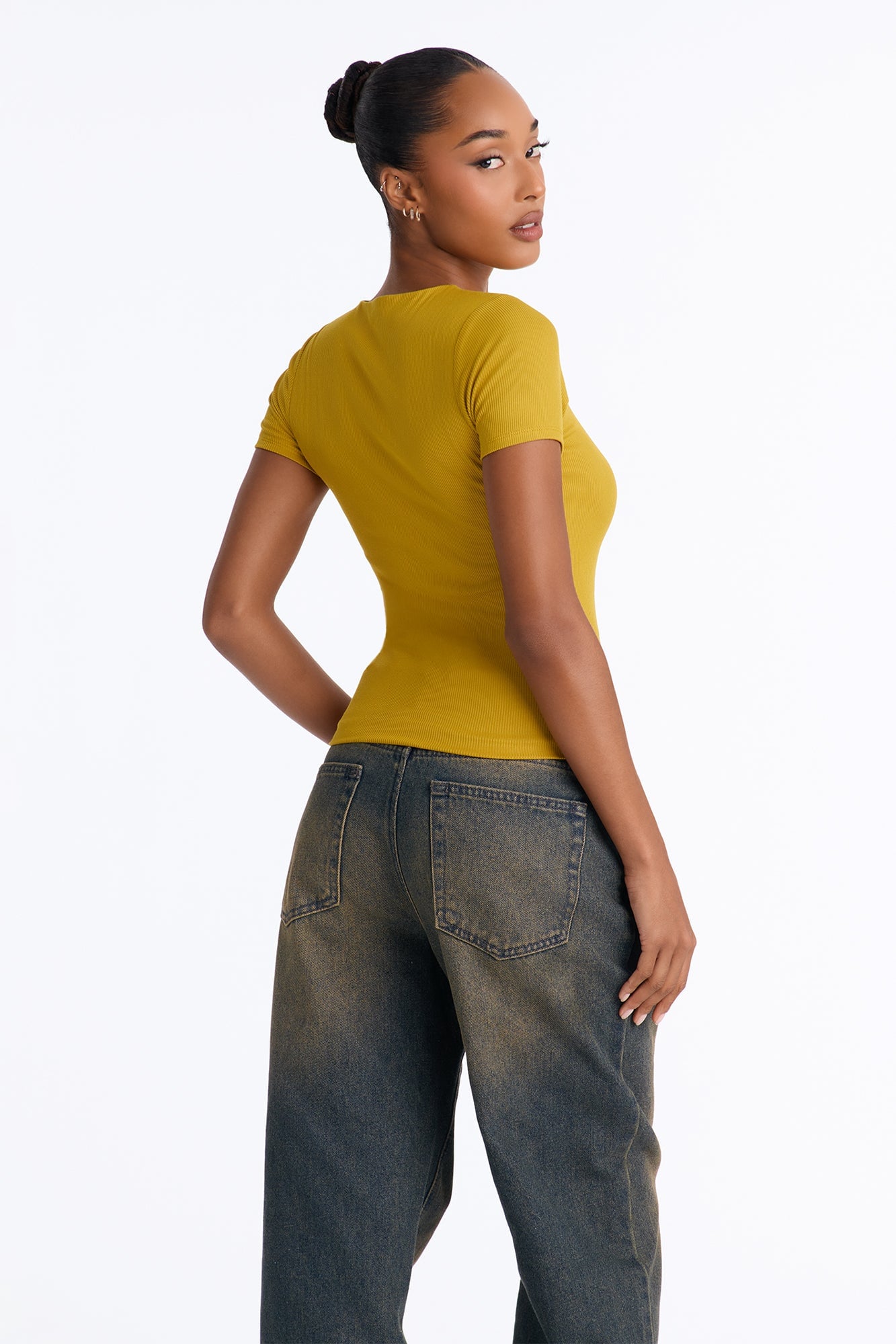 Chloe Crew Neck Short Sleeve Tee - Honey image 7