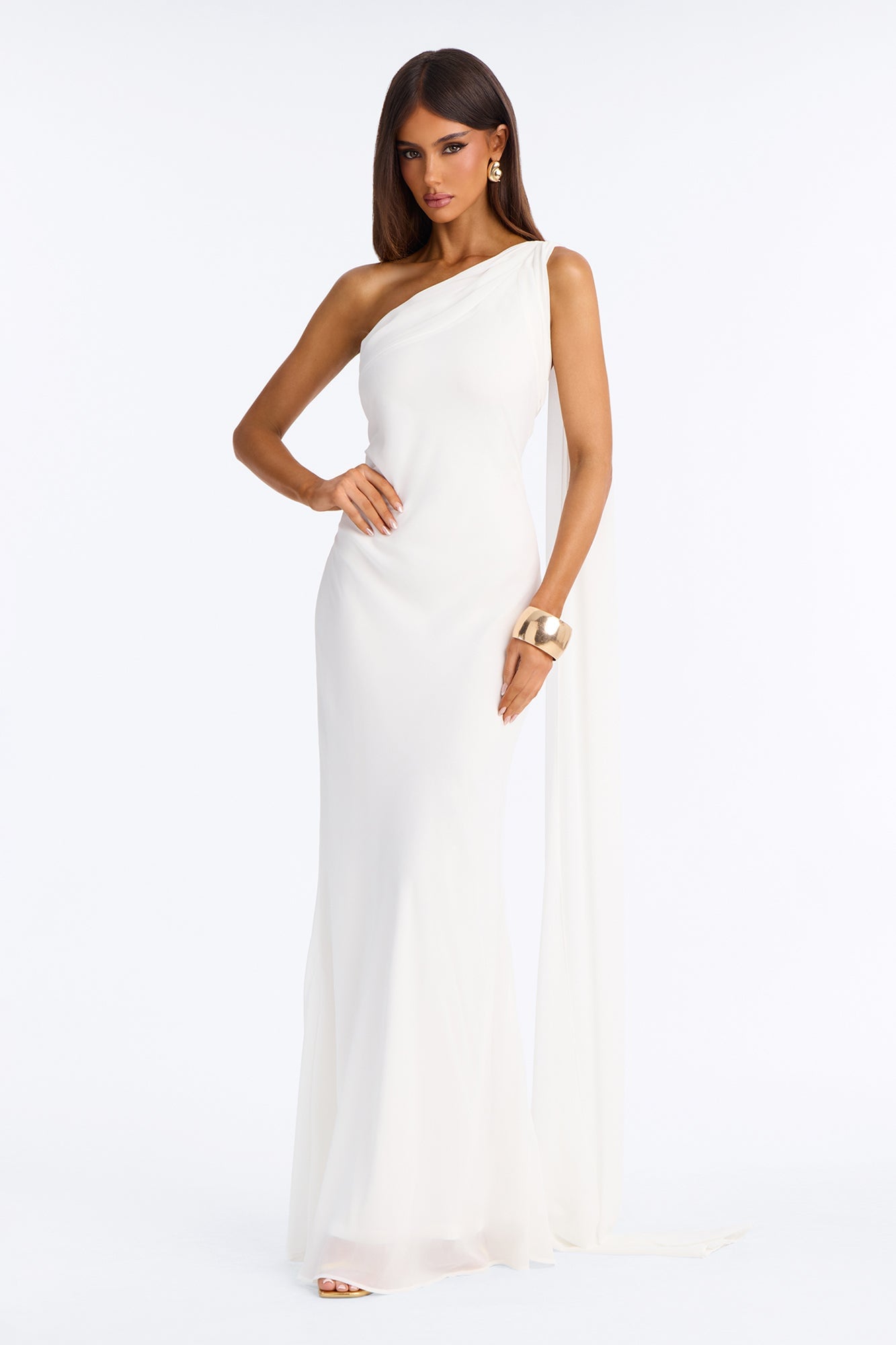 Sarah Chiffon Maxi Dress - White image 5