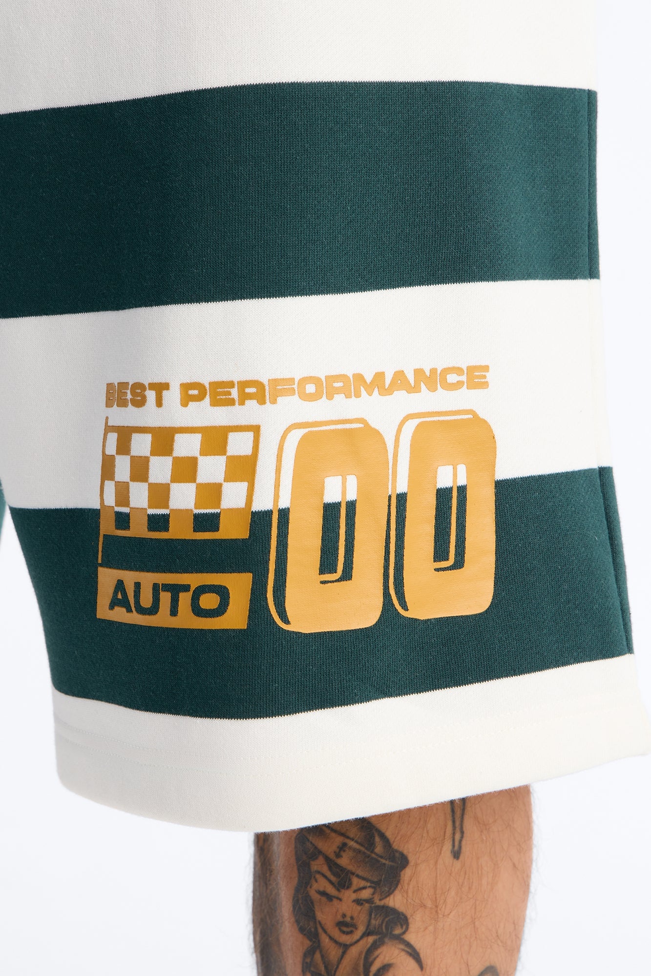 Racing Society Stripe Sweatshort - Green/combo image 9