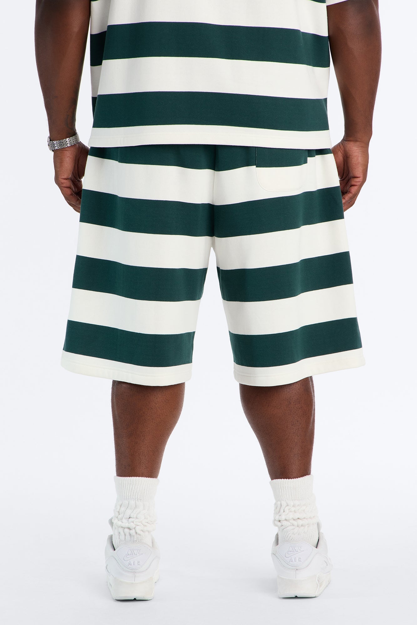 Racing Society Stripe Sweatshort - Green/combo image 5