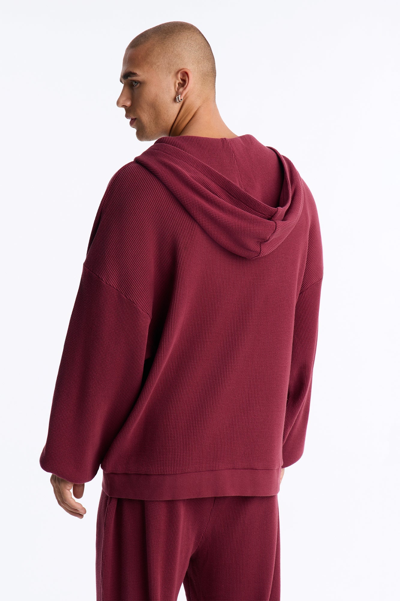 Modern Wash Zip Up Hoodie - Burgundy image 7